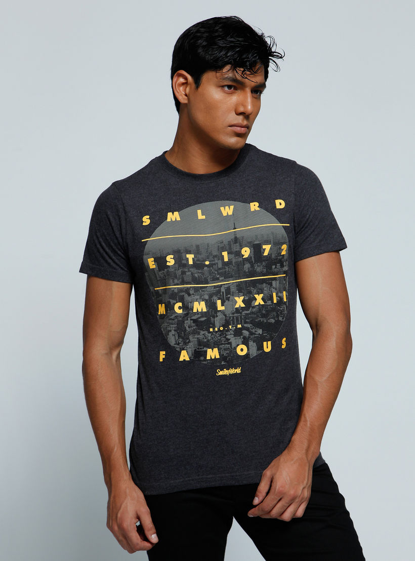 Smiley World Printed T-Shirt with Crew Neck and Short Sleeves-men-clothing-tshirtsandpolos-tshirts-image-5