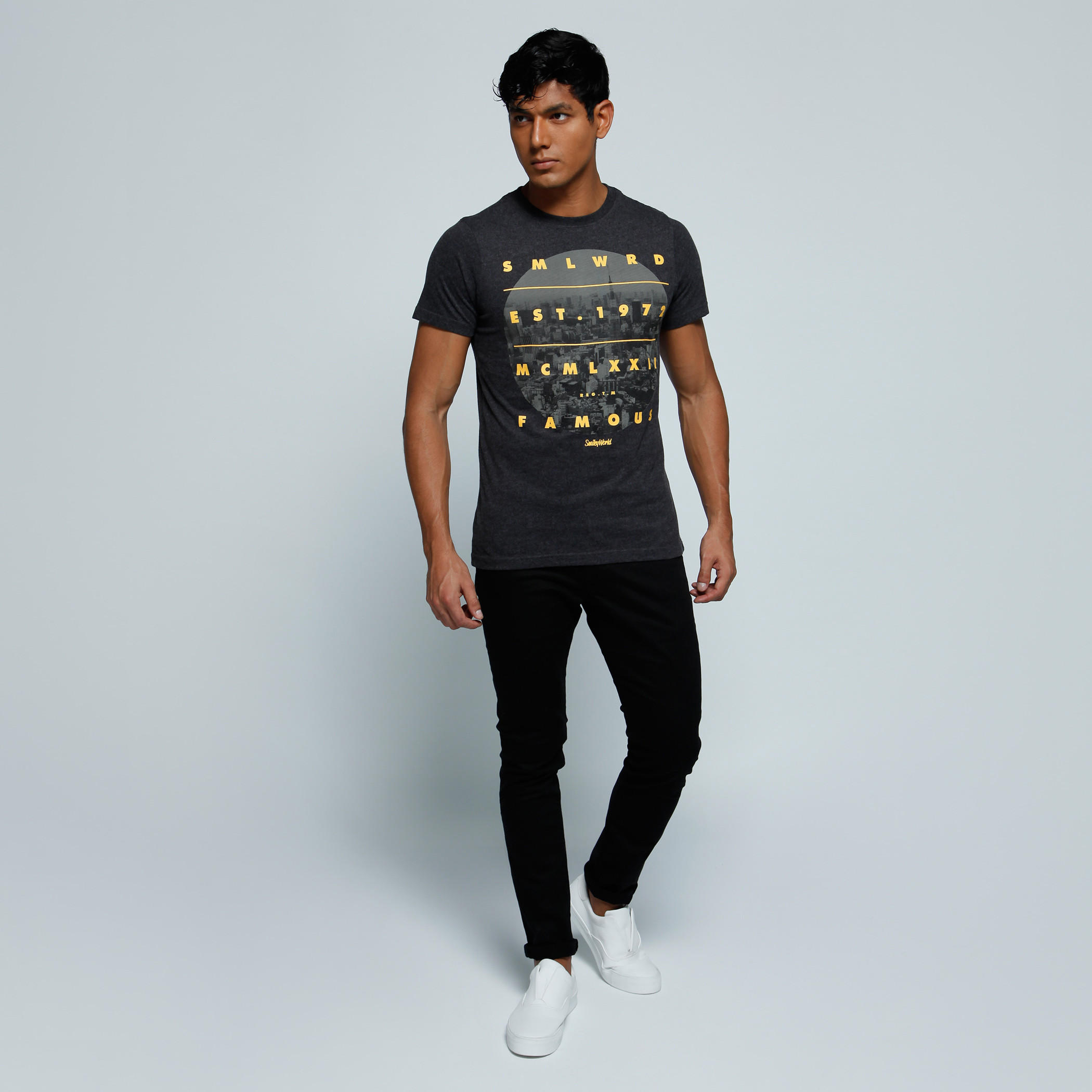 Smiley World Printed T-Shirt with Crew Neck and Short Sleeves-men-clothing-tshirtsandpolos-tshirts-image-1