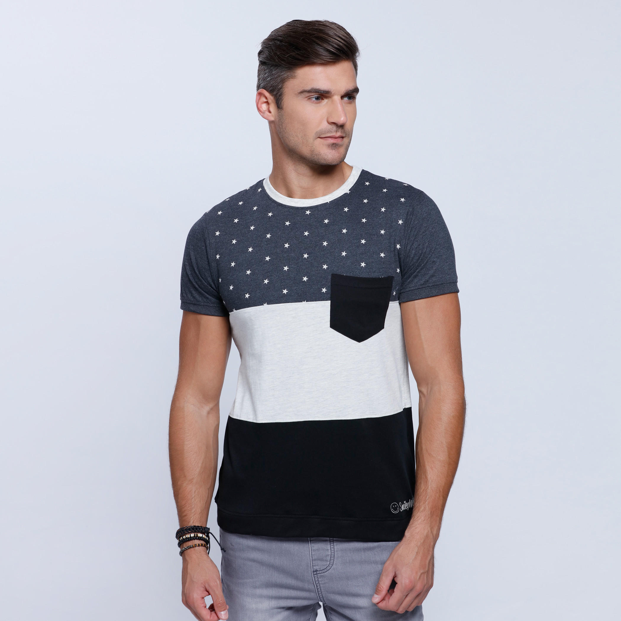Smiley World Printed T-Shirt with Crew Neck and Short Sleeves-men-clothing-tshirtsandpolos-tshirts-image-1