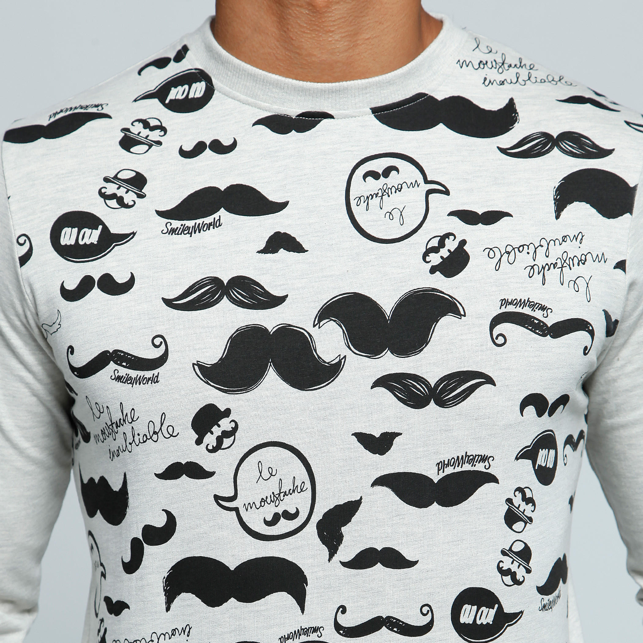 Printed T-Shirt with Long Sleeves and Crew Neck-men-winterwear-hoodiesandsweatshirts-image-4