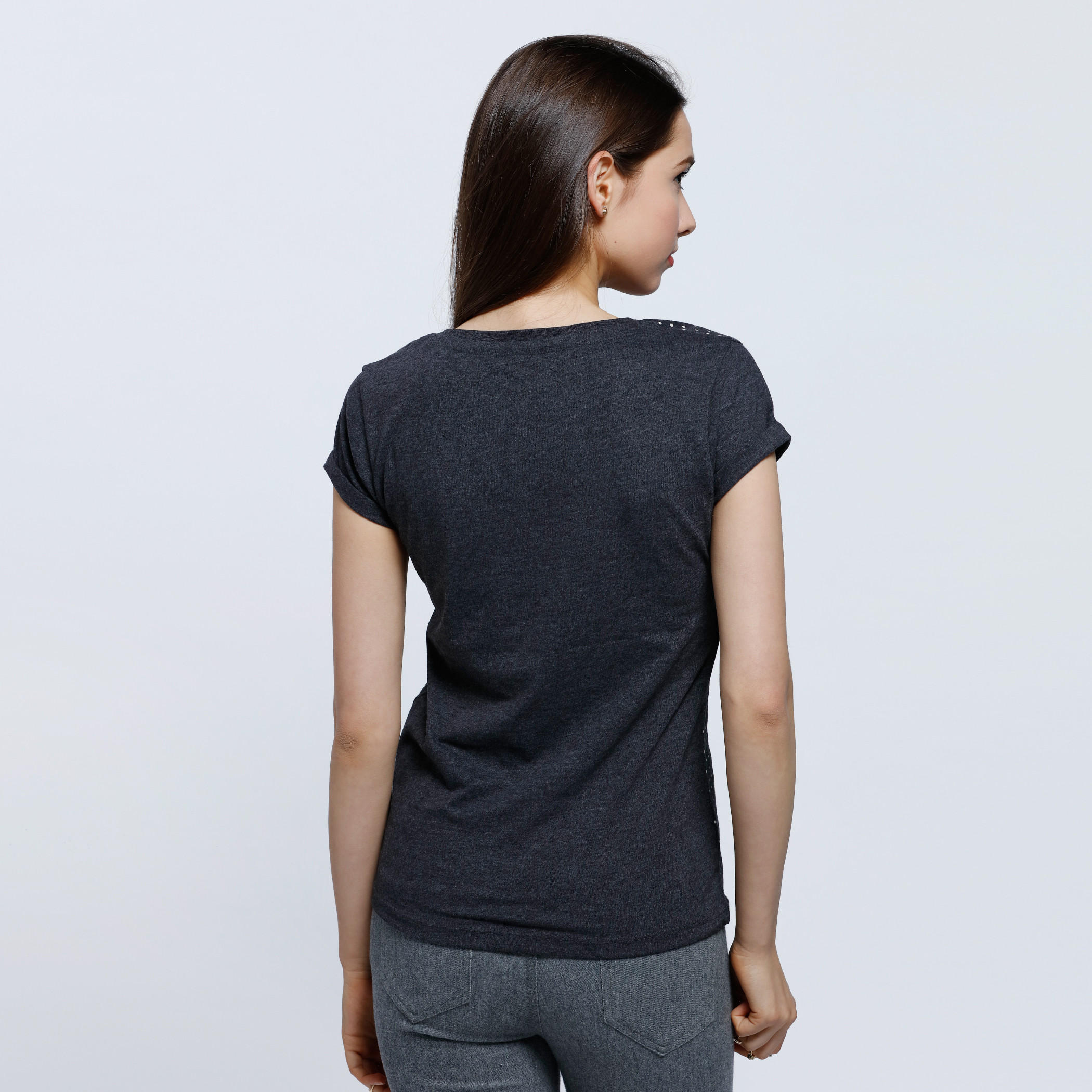 Smiley World Printed Short Sleeves T-Shirt with Round Neck-women-clothing-tshirts-image-2