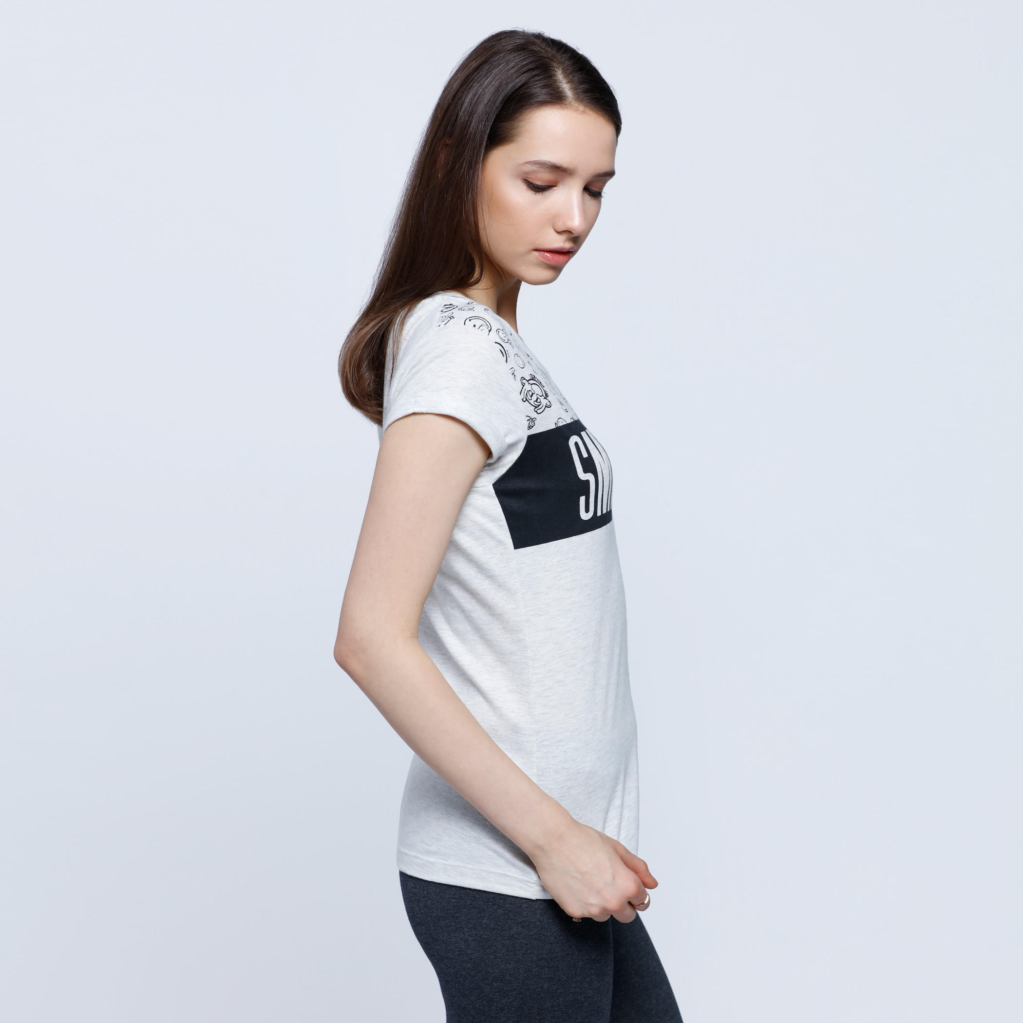 Smiley World Printed T-Shirt with Short Sleeves-women-clothing-tshirts-image-3