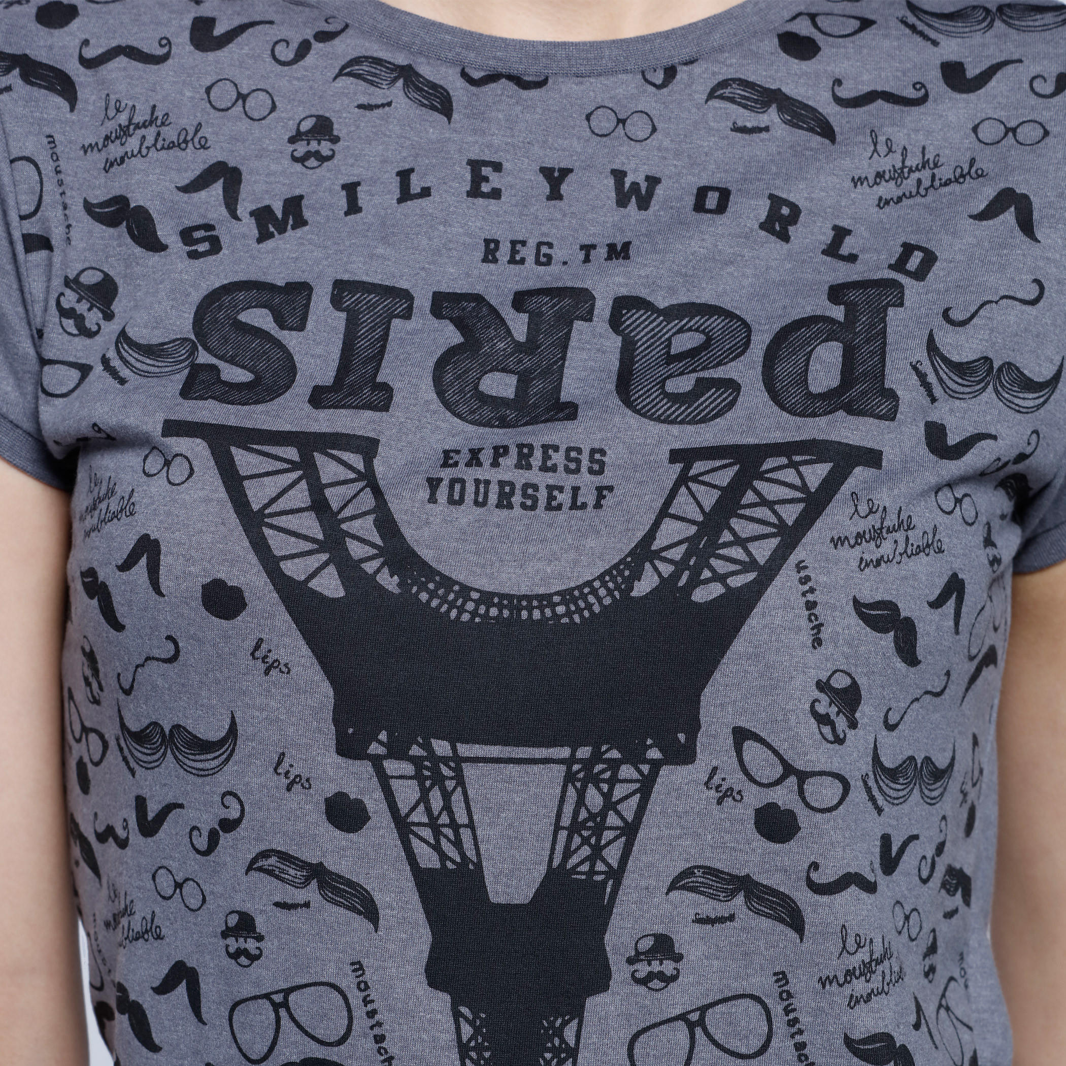 Smiley World Printed T-Shirt with Short Sleeves-women-clothing-tshirts-image-4