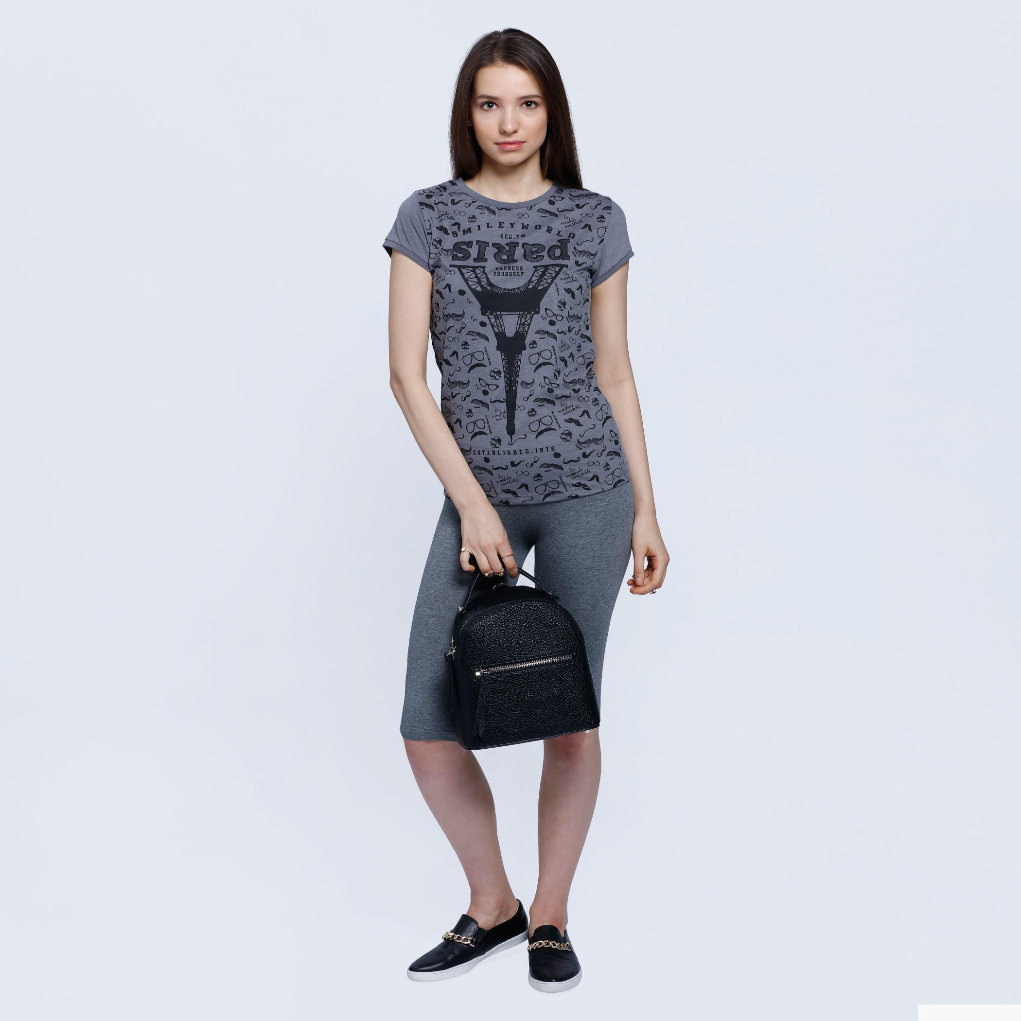 Smiley World Printed T-Shirt with Short Sleeves-women-clothing-tshirts-image-5