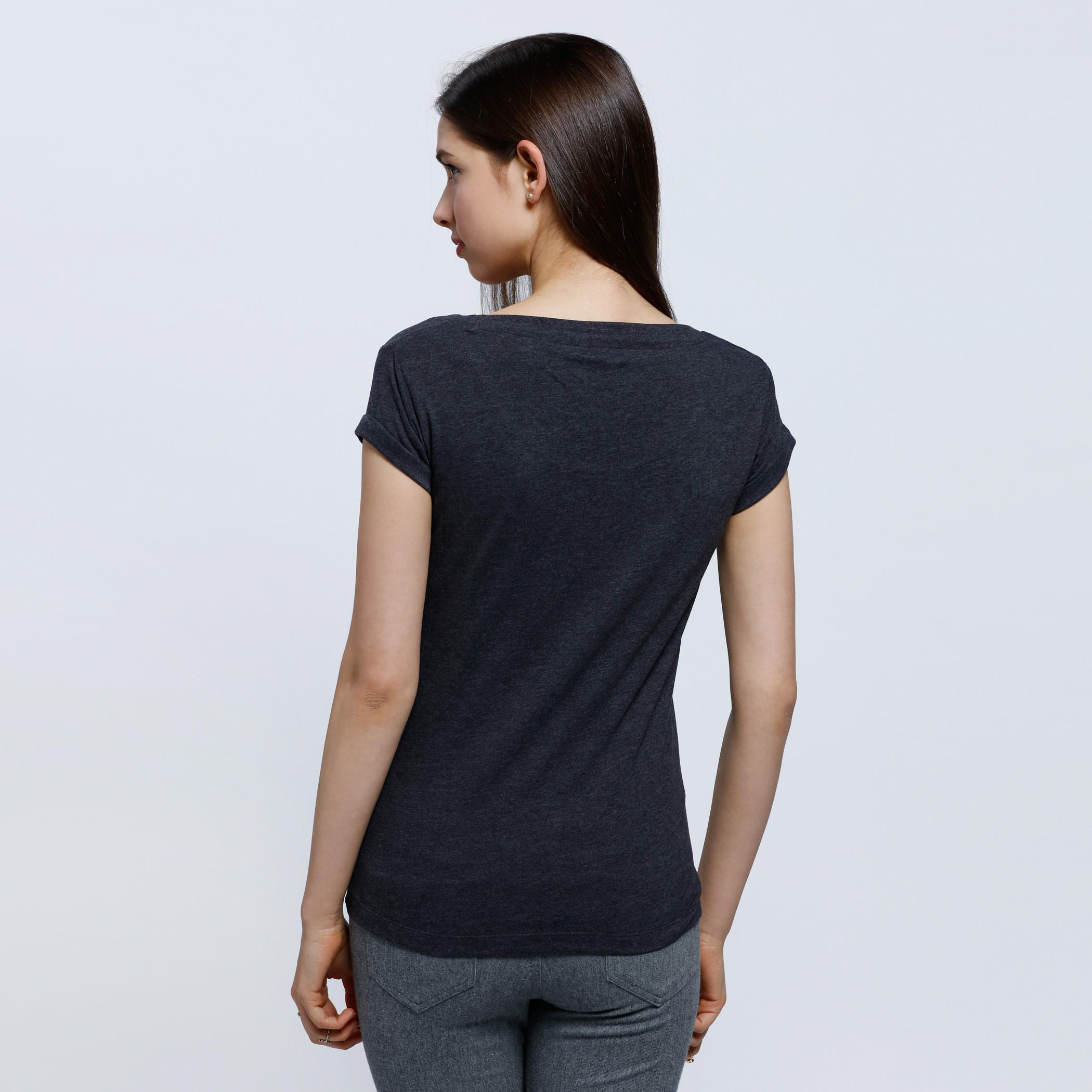 Smiley World Printed Short Sleeves T-Shirt with Round Neck-women-clothing-tshirts-image-2