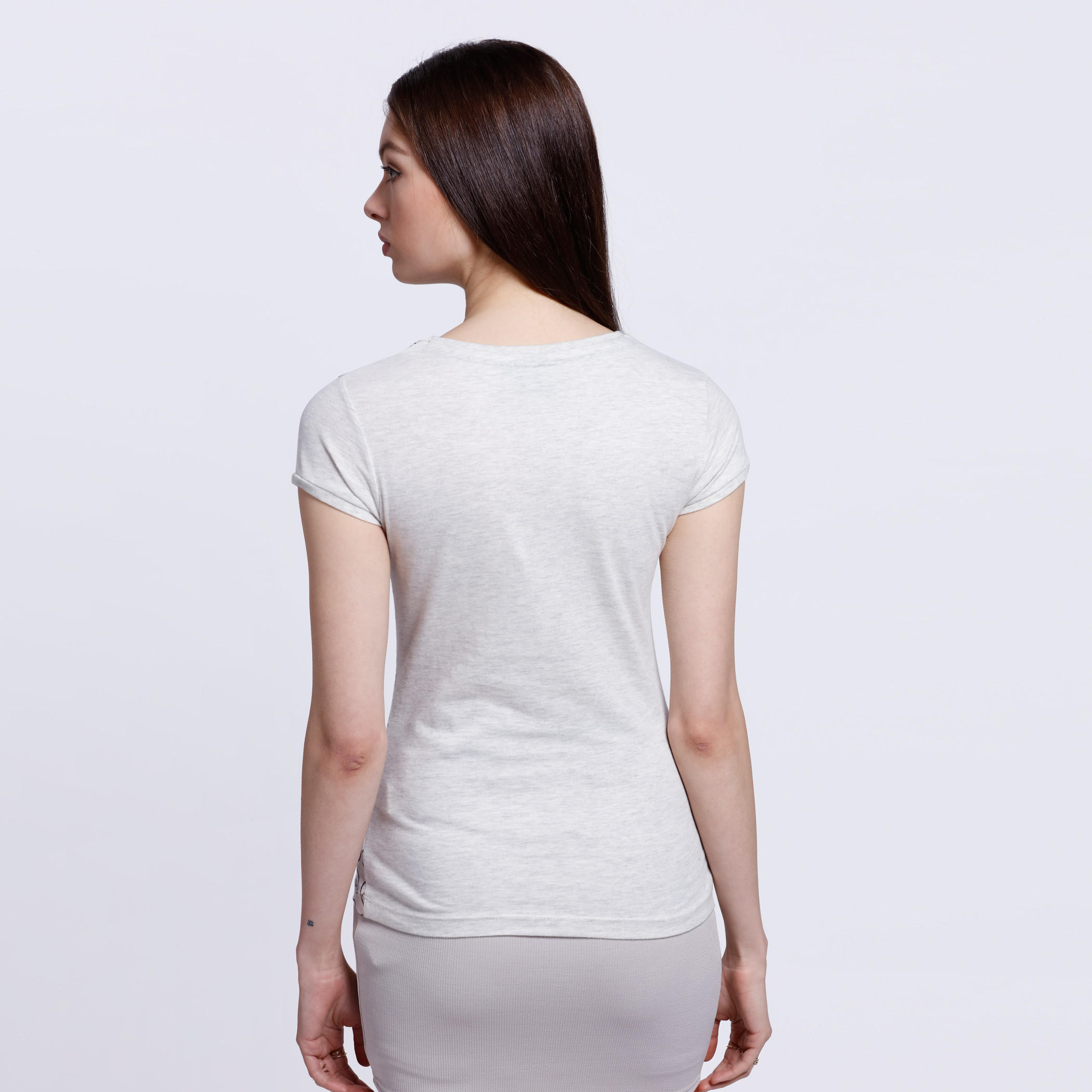 Smiley Print T-Shirt with Short Sleeves-women-clothing-tshirts-image-2