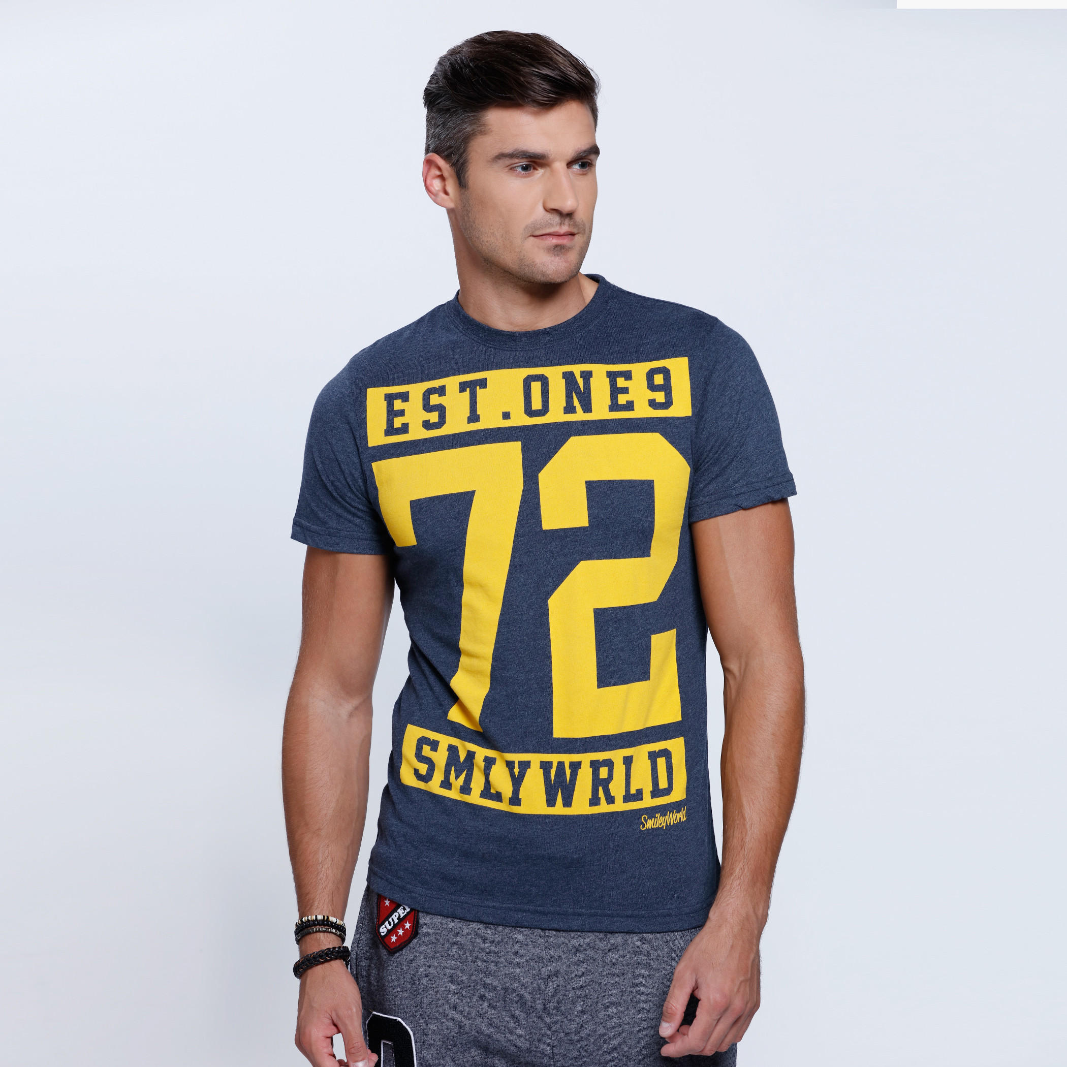 Smiley World Printed Short Sleeves T-Shirt with Round Neckline-men-clothing-tshirtsandpolos-tshirts-image-5