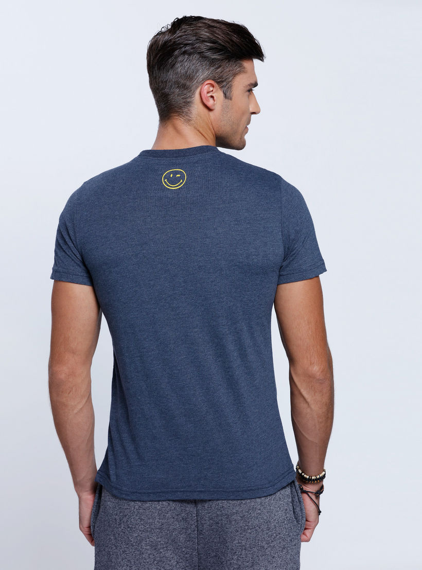 Smiley World Printed Short Sleeves T-Shirt with Round Neckline-men-clothing-tshirtsandpolos-tshirts-image-4