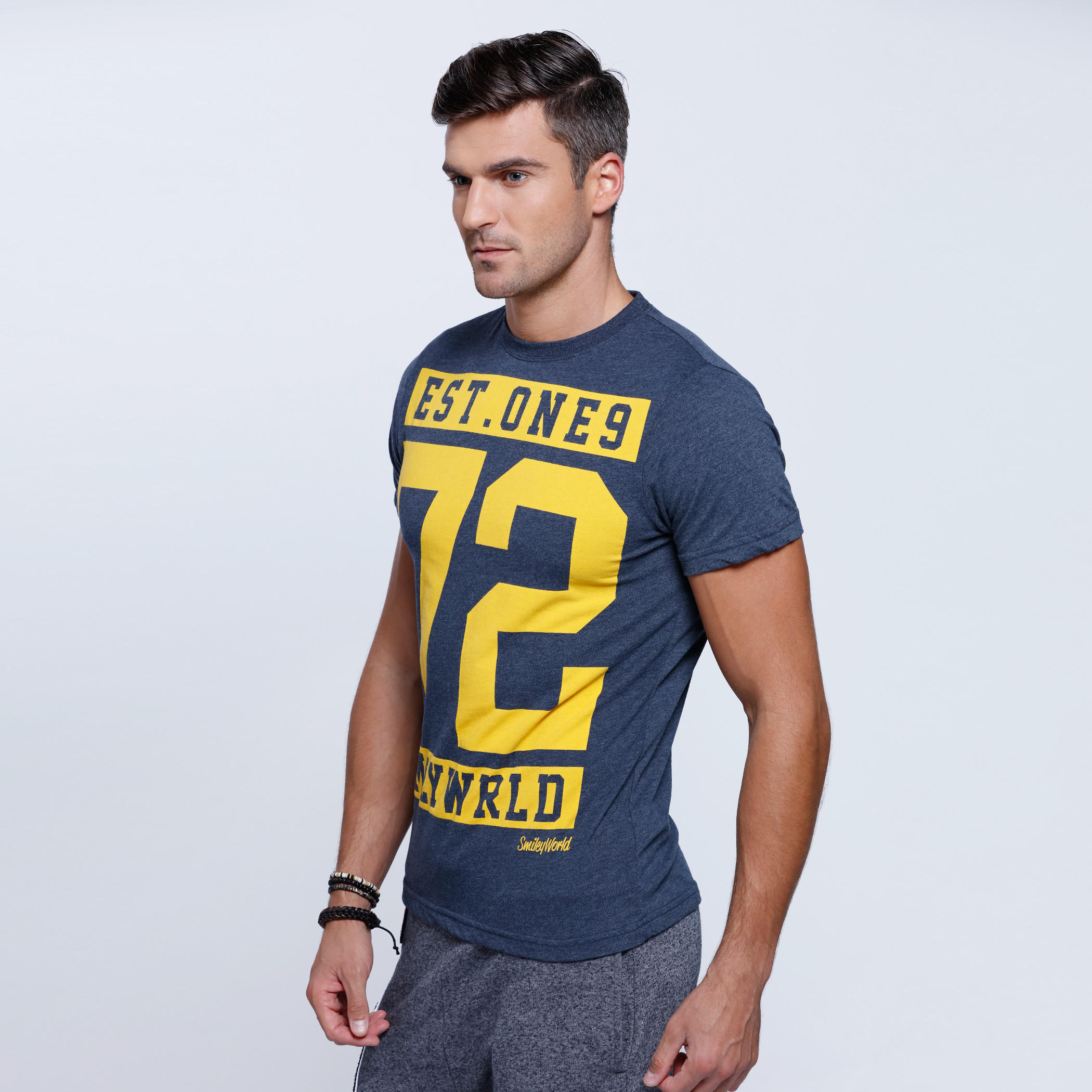 Smiley World Printed Short Sleeves T-Shirt with Round Neckline-men-clothing-tshirtsandpolos-tshirts-image-3