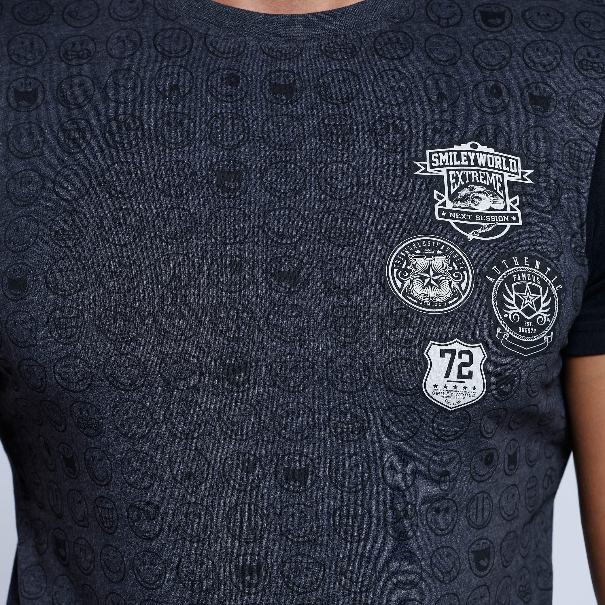 Smiley World Printed Short Sleeves T-Shirt with Round Neck-men-clothing-tshirtsandpolos-tshirts-image-4