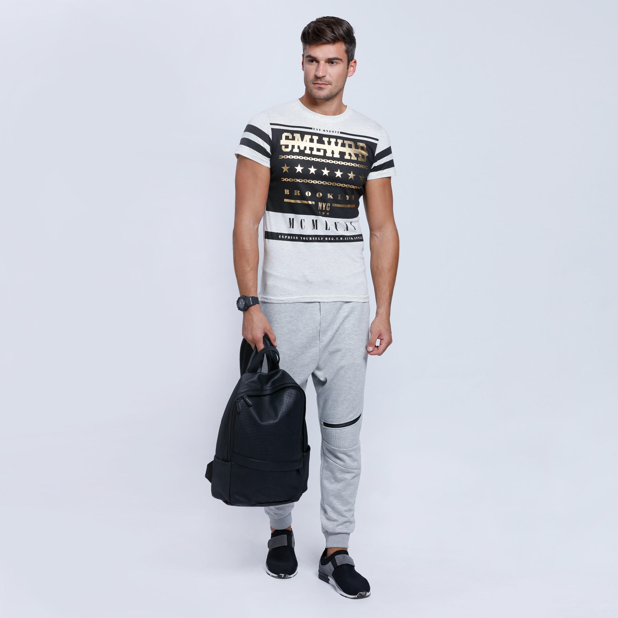 Smiley World Printed Short Sleeves T-Shirt with Round Neck-men-clothing-tshirtsandpolos-tshirts-image-5