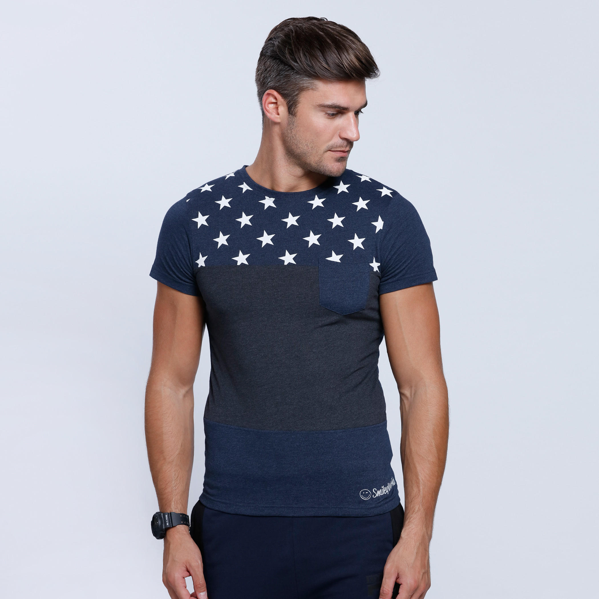 Smiley World Printed Short Sleeves T-Shirt with Round Neck-men-clothing-tshirtsandpolos-tshirts-image-1