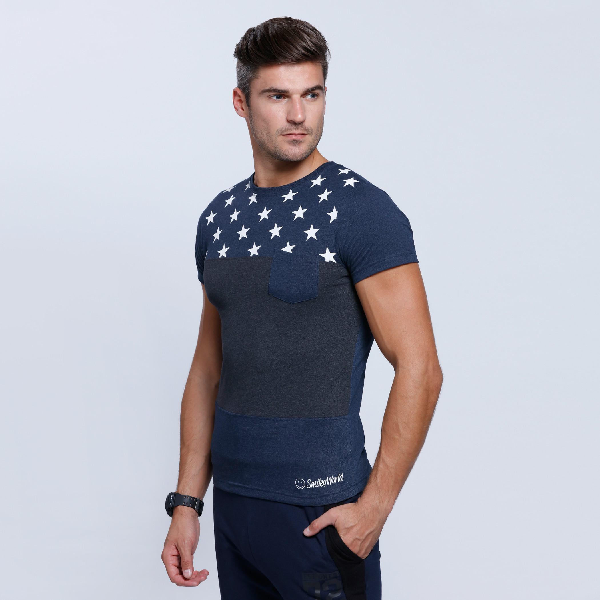 Smiley World Printed Short Sleeves T-Shirt with Round Neck-men-clothing-tshirtsandpolos-tshirts-image-3