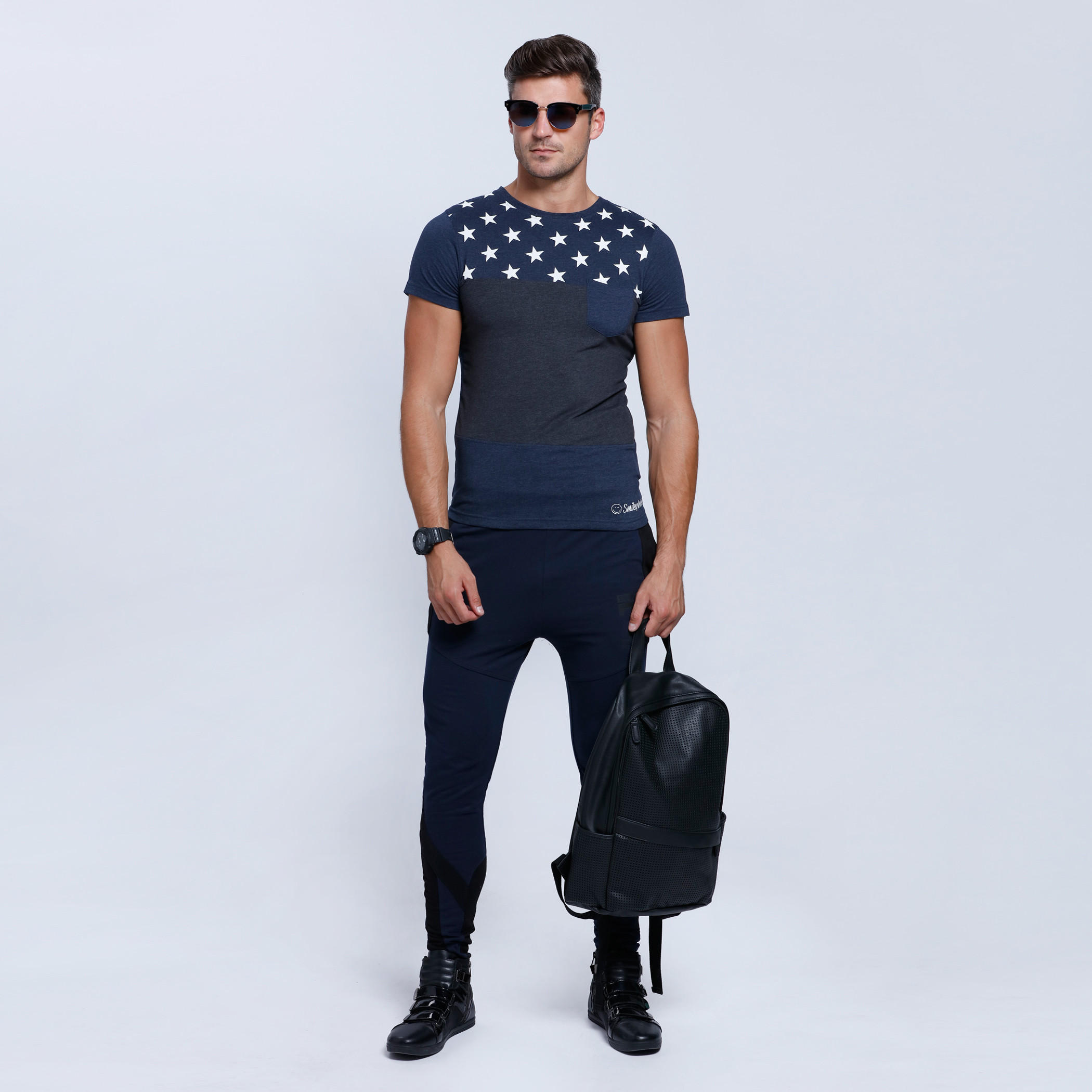 Smiley World Printed Short Sleeves T-Shirt with Round Neck-men-clothing-tshirtsandpolos-tshirts-image-5