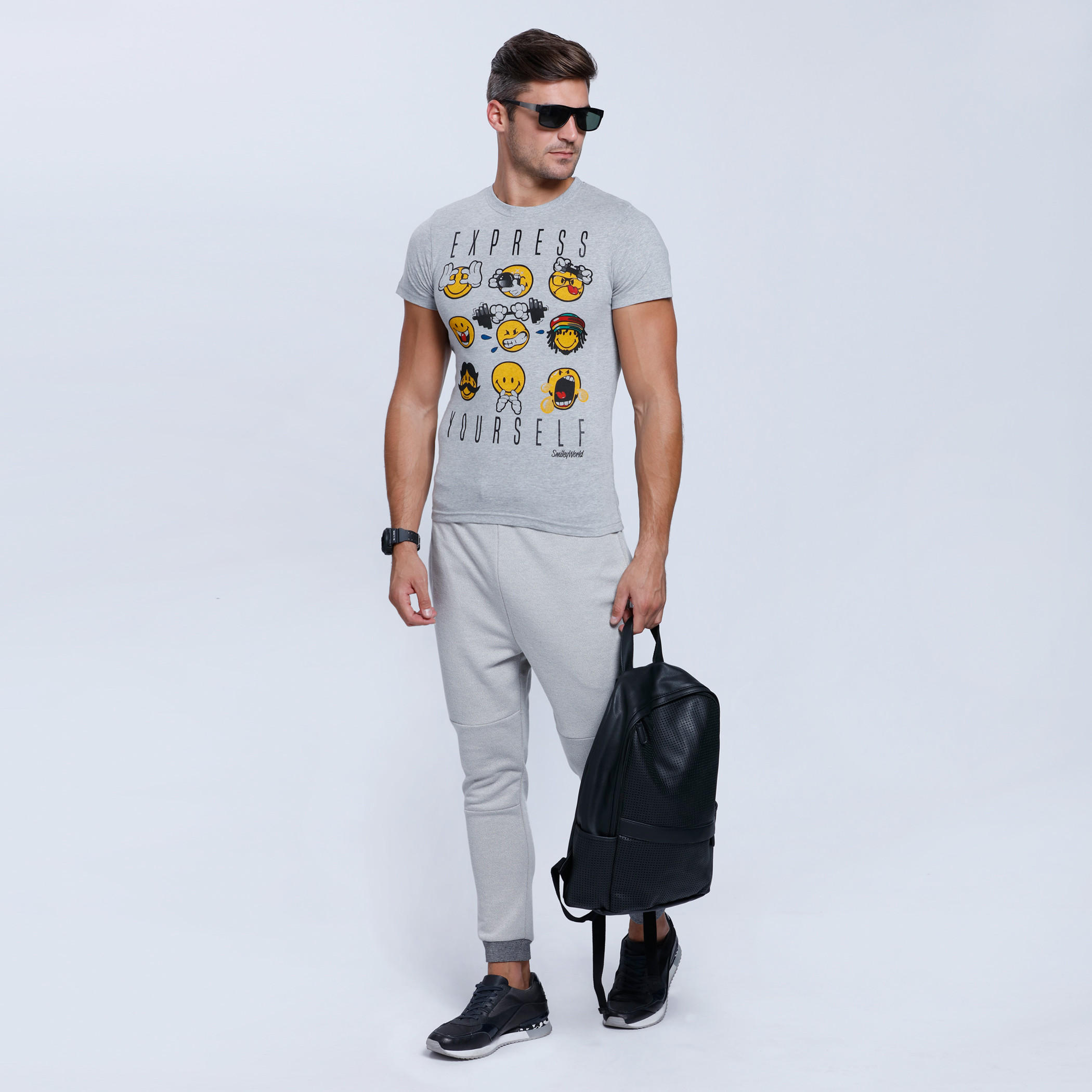 Smiley World Printed Short Sleeves T-Shirt with Round Neck-men-clothing-tshirtsandpolos-tshirts-image-1