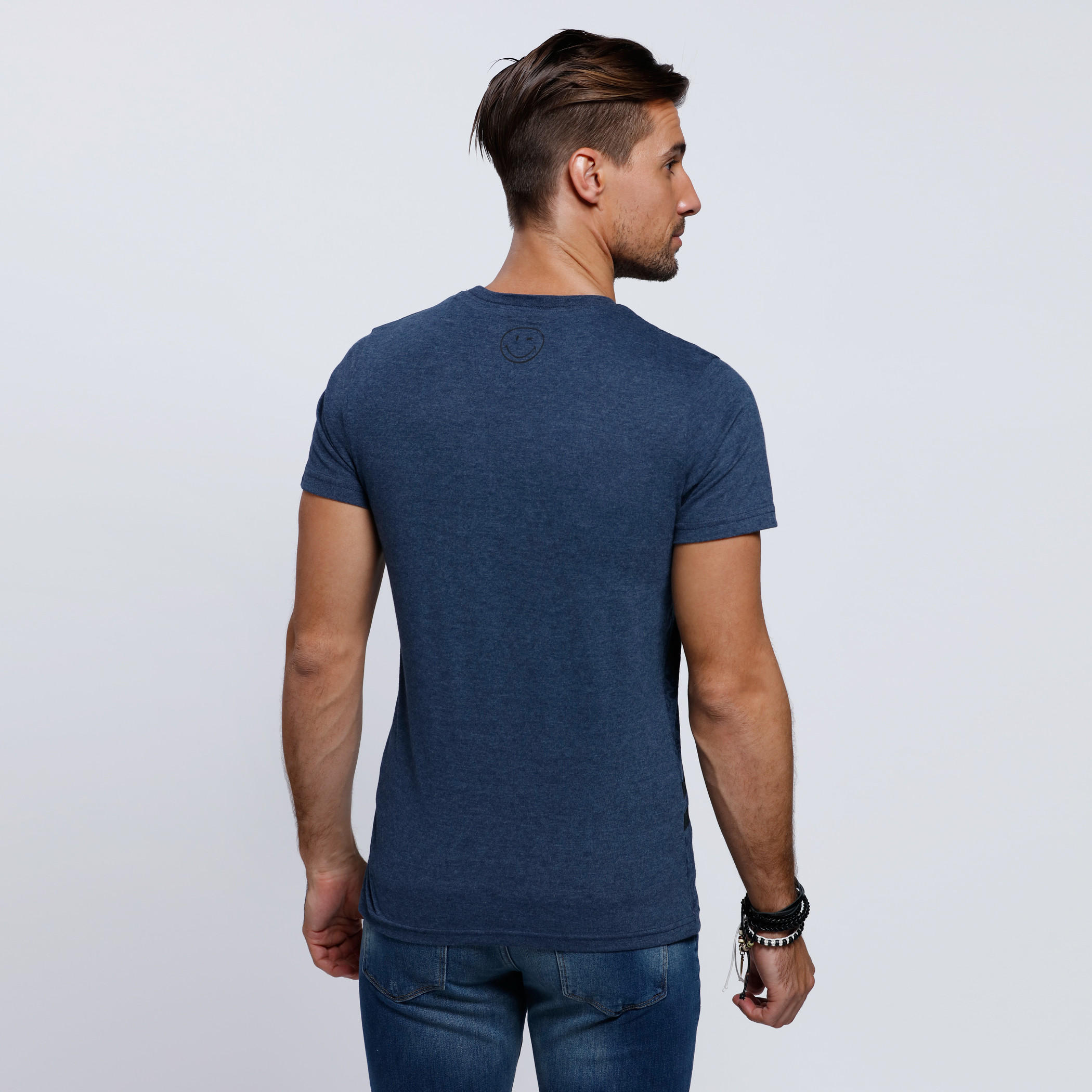 Smiley World Printed Round Neck T-Shirt with Short Sleeves-men-clothing-tshirtsandpolos-tshirts-image-2