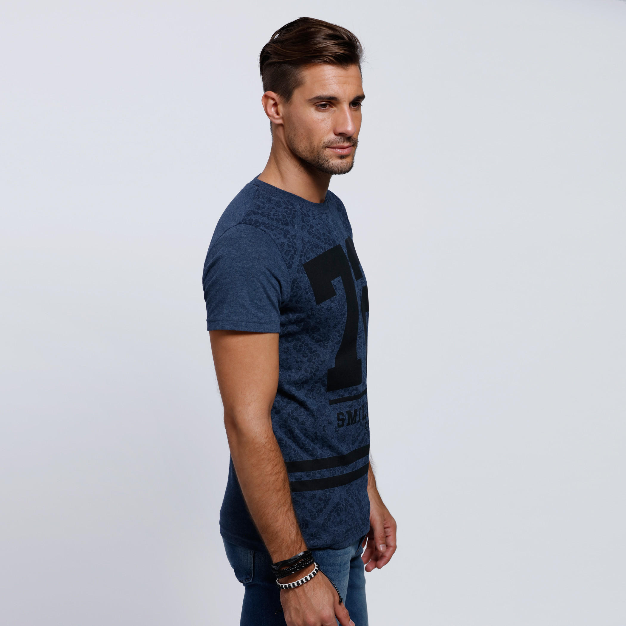 Smiley World Printed Round Neck T-Shirt with Short Sleeves-men-clothing-tshirtsandpolos-tshirts-image-3
