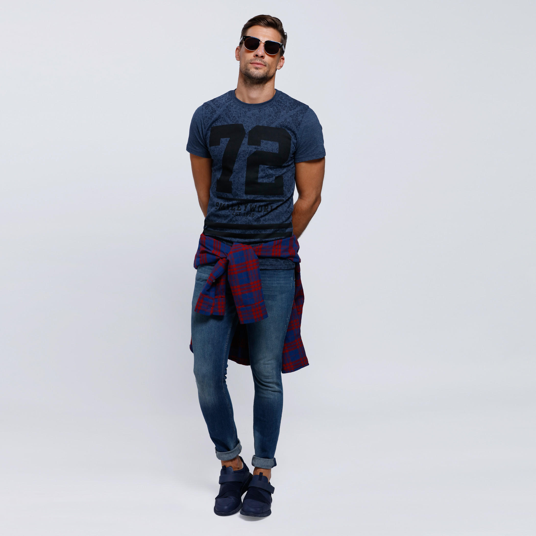 Smiley World Printed Round Neck T-Shirt with Short Sleeves-men-clothing-tshirtsandpolos-tshirts-image-5