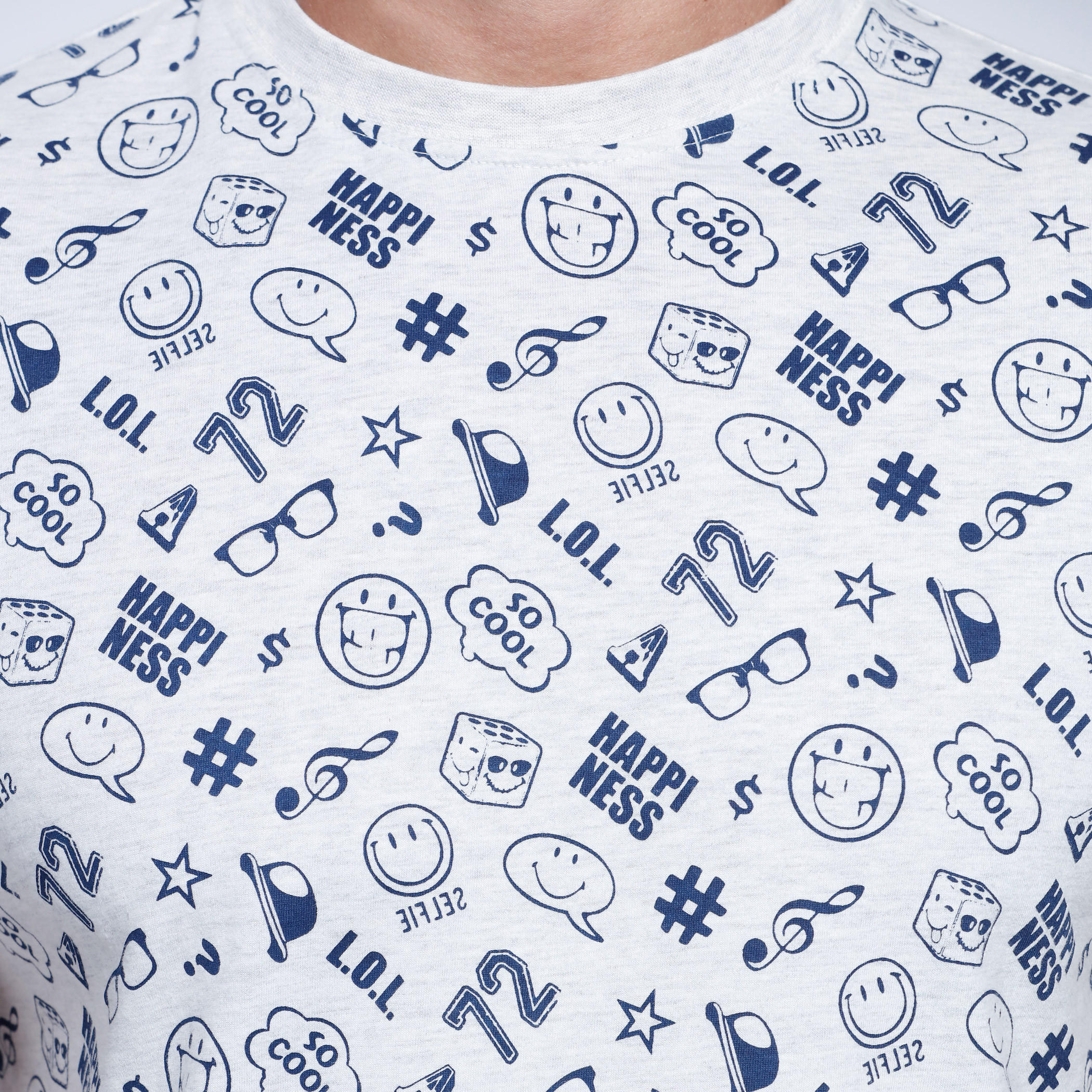 Smiley World Printed Short Sleeves T-Shirt with Round Neckline-men-clothing-tshirtsandpolos-tshirts-image-4