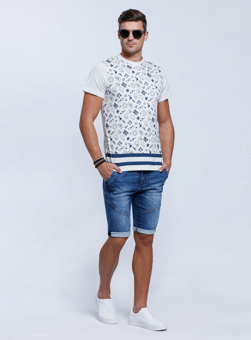 Smiley World Printed Short Sleeves T-Shirt with Round Neckline-men-clothing-tshirtsandpolos-tshirts-image-5