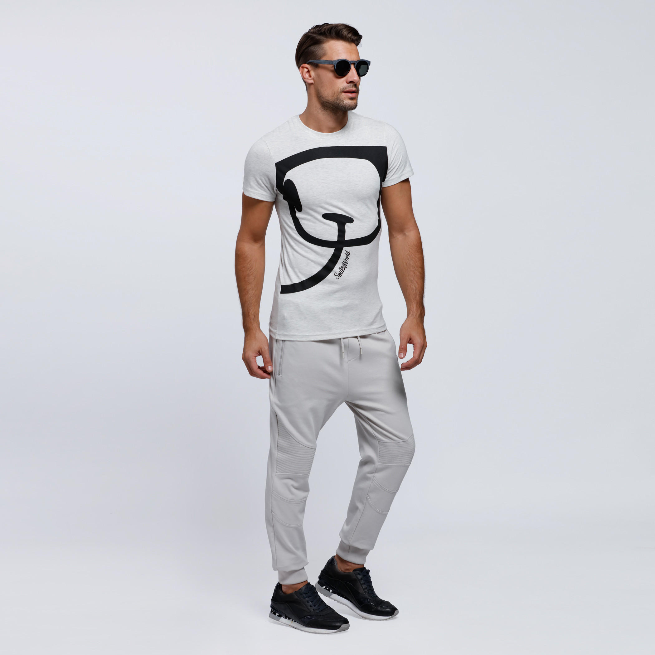 Smiley World Printed Round Neck T-Shirt with Short Sleeves-men-clothing-tshirtsandpolos-tshirts-image-5