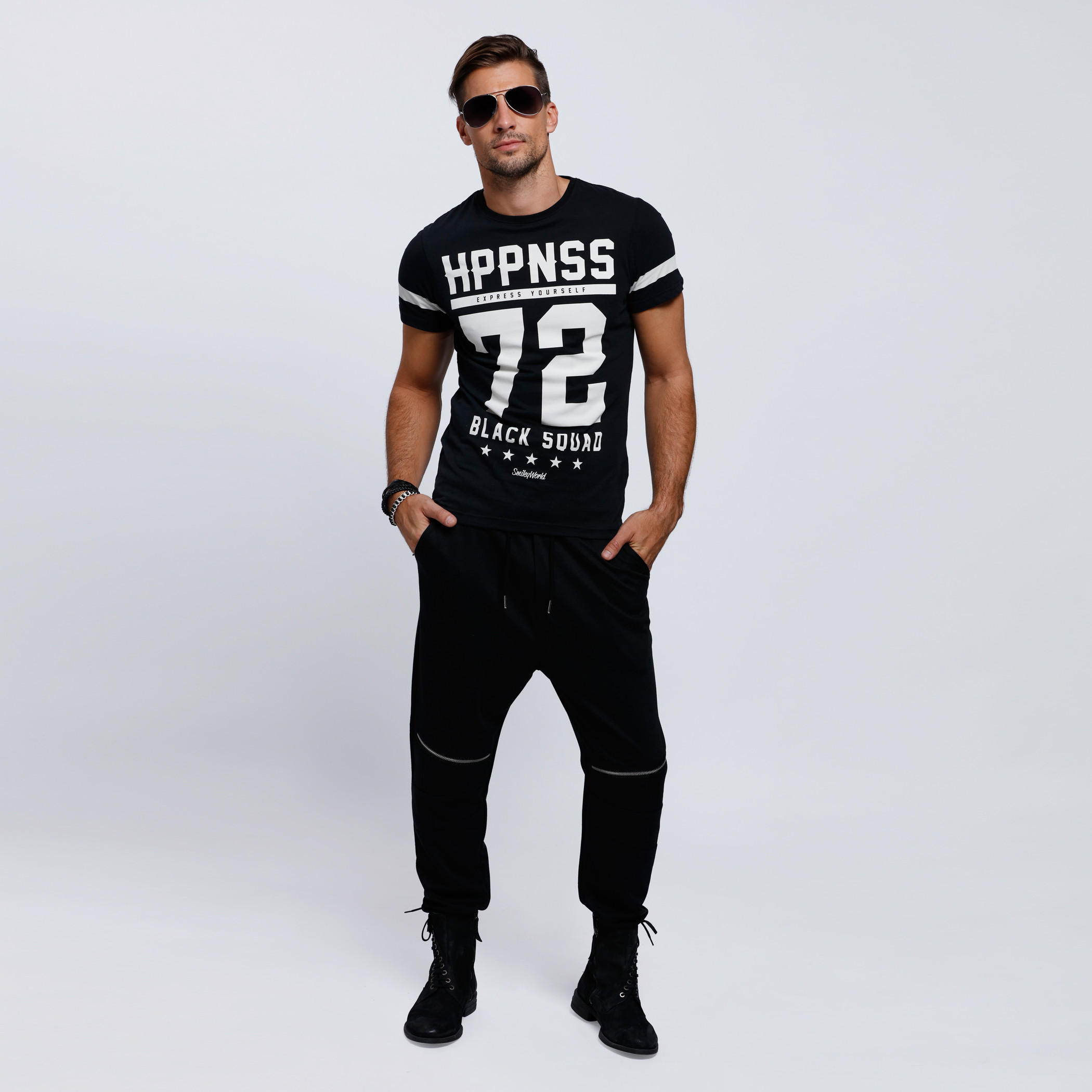 Smiley World Printed Round Neck T-Shirt with Short Sleeves-men-clothing-tshirtsandpolos-tshirts-image-5