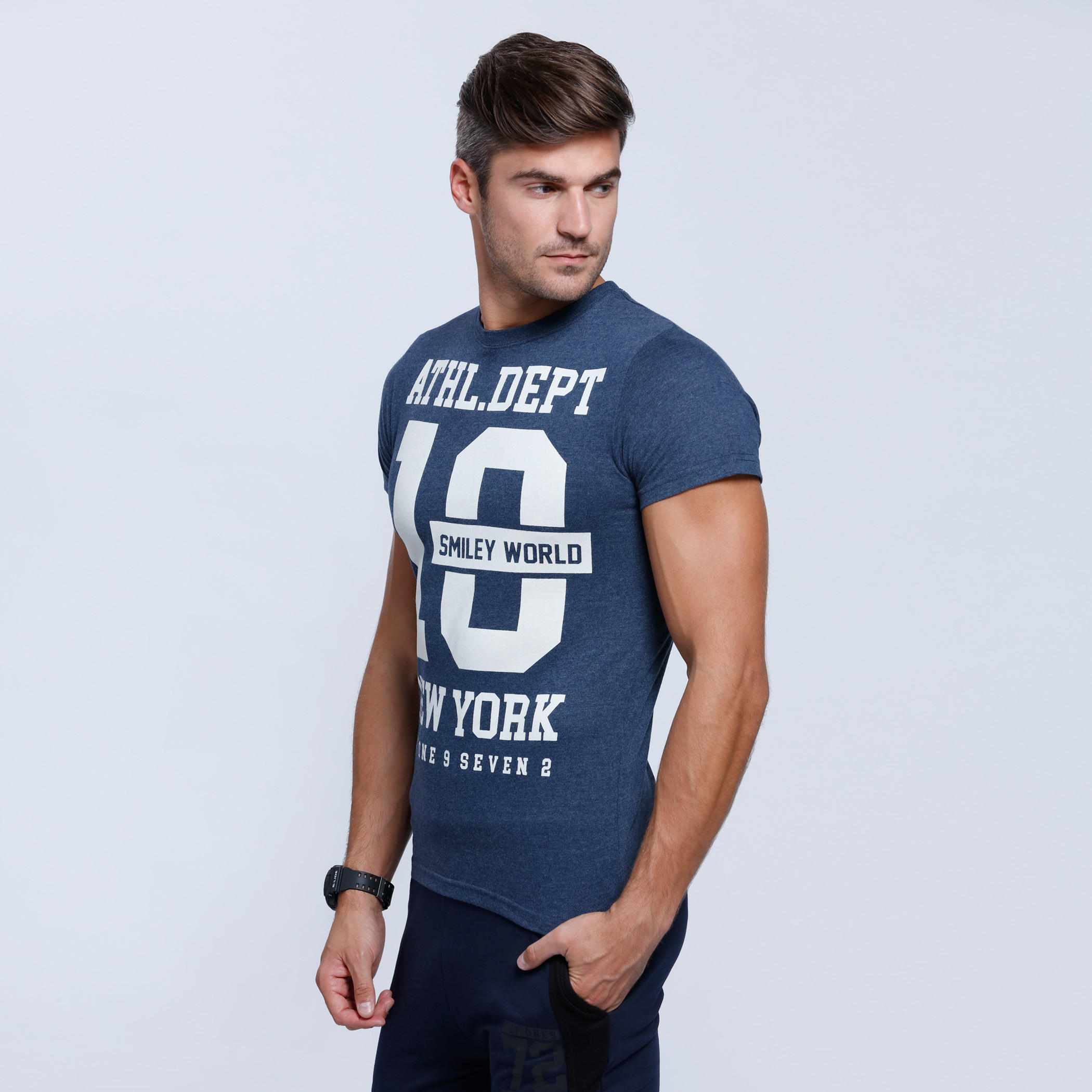 Smiley World Printed Short Sleeves T-Shirt with Round Neck-men-clothing-tshirtsandpolos-tshirts-image-3