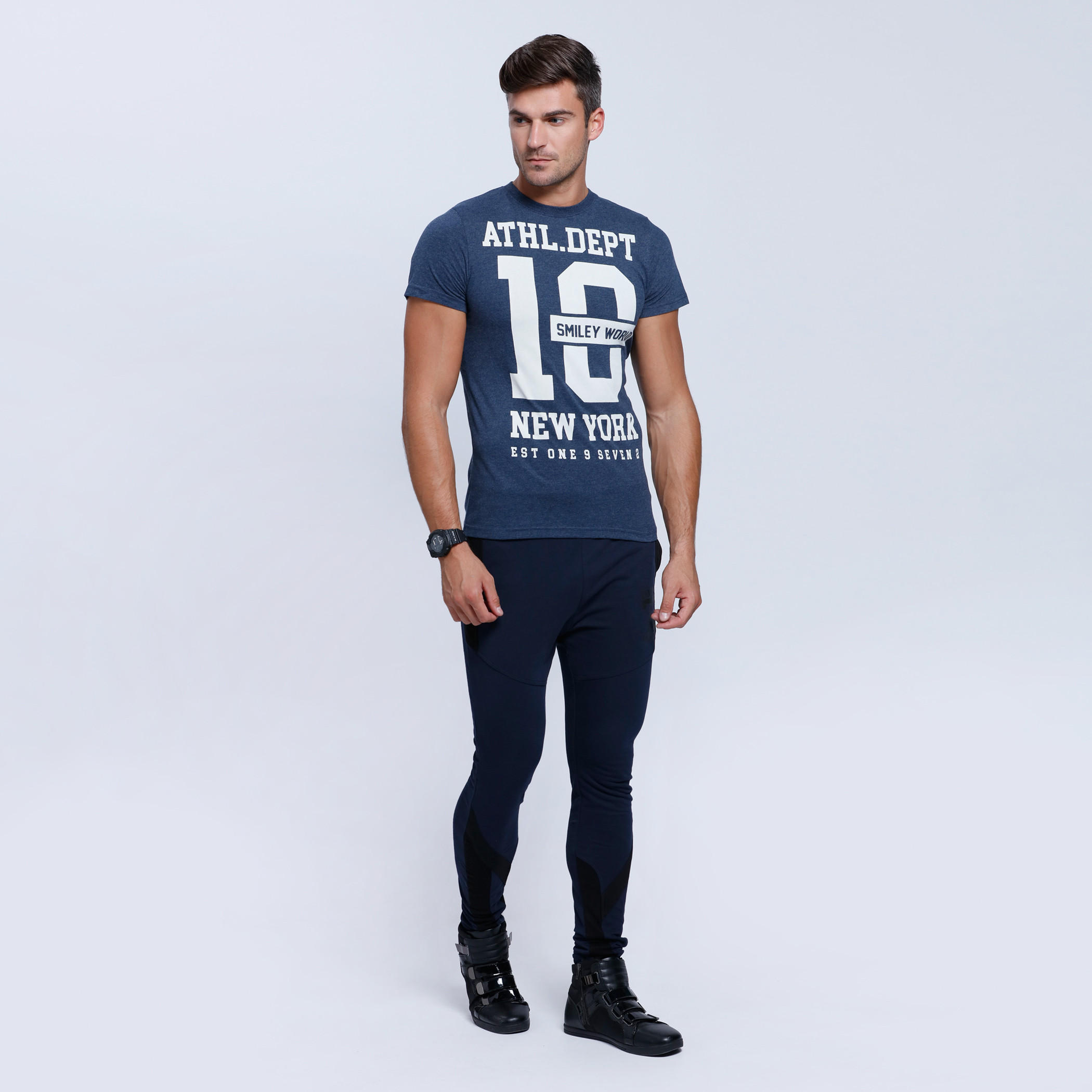 Smiley World Printed Short Sleeves T-Shirt with Round Neck-men-clothing-tshirtsandpolos-tshirts-image-5