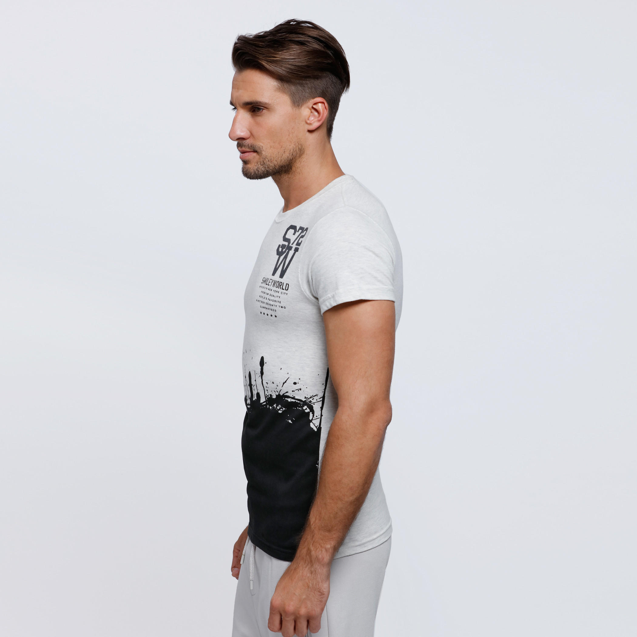 Smiley World Printed Round Neck T-Shirt with Short Sleeves-men-clothing-tshirtsandpolos-tshirts-image-3