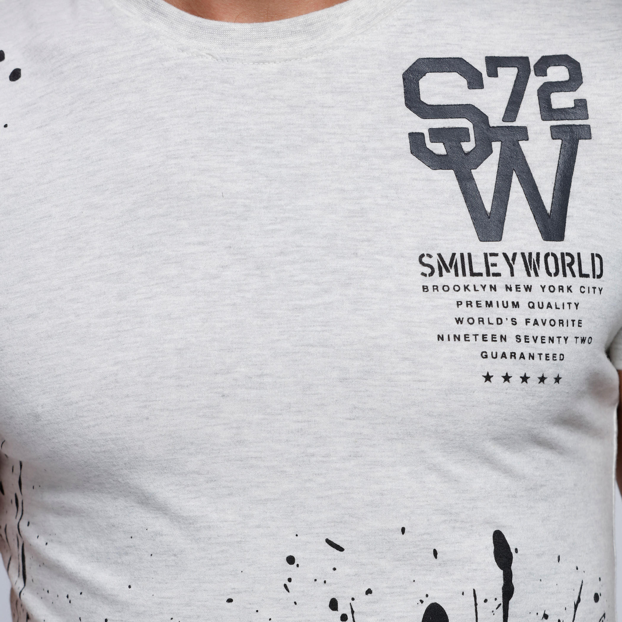 Smiley World Printed Round Neck T-Shirt with Short Sleeves-men-clothing-tshirtsandpolos-tshirts-image-4
