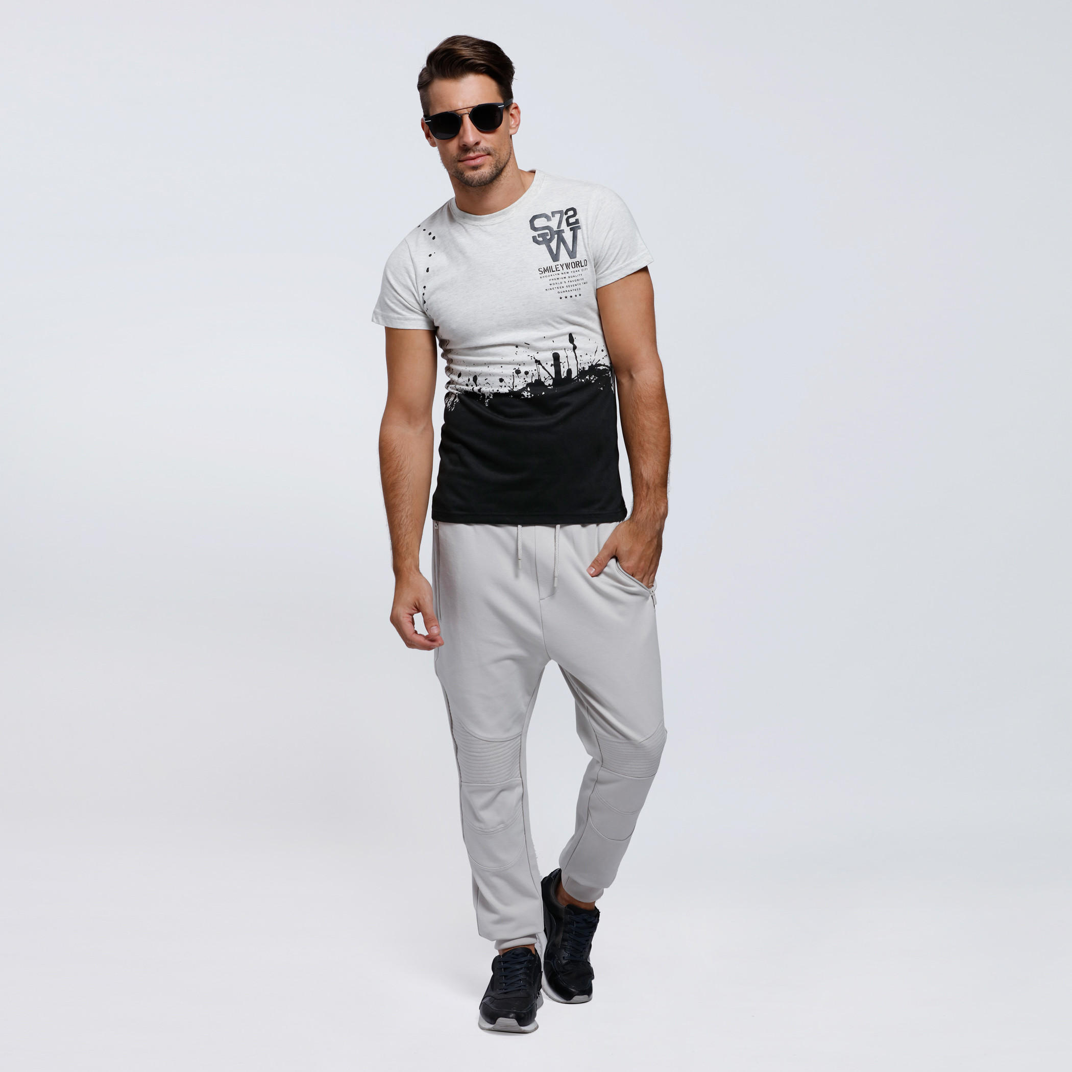 Smiley World Printed Round Neck T-Shirt with Short Sleeves-men-clothing-tshirtsandpolos-tshirts-image-5