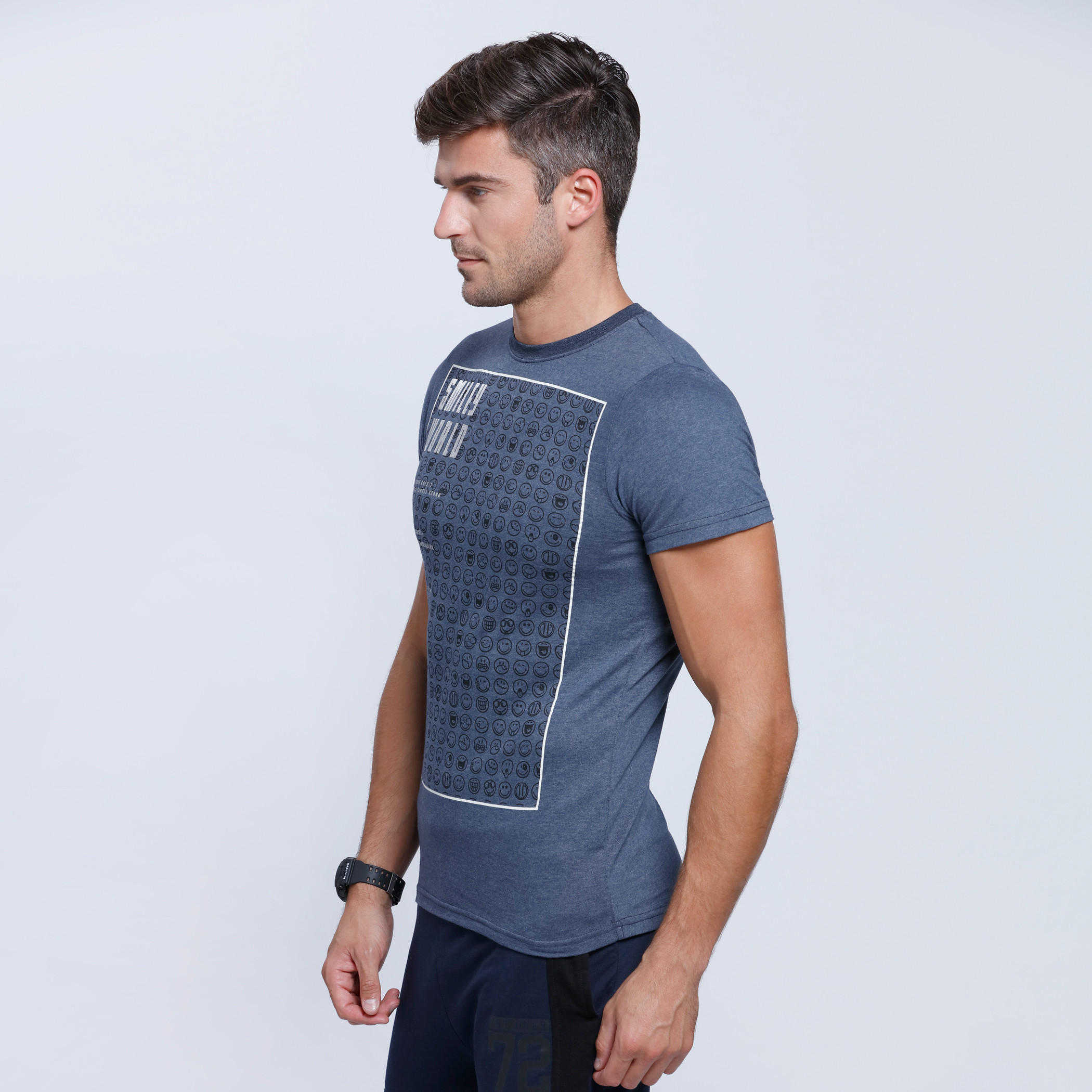 Smiley World Printed Short Sleeves T-Shirt with Round Neck-men-clothing-tshirtsandpolos-tshirts-image-3