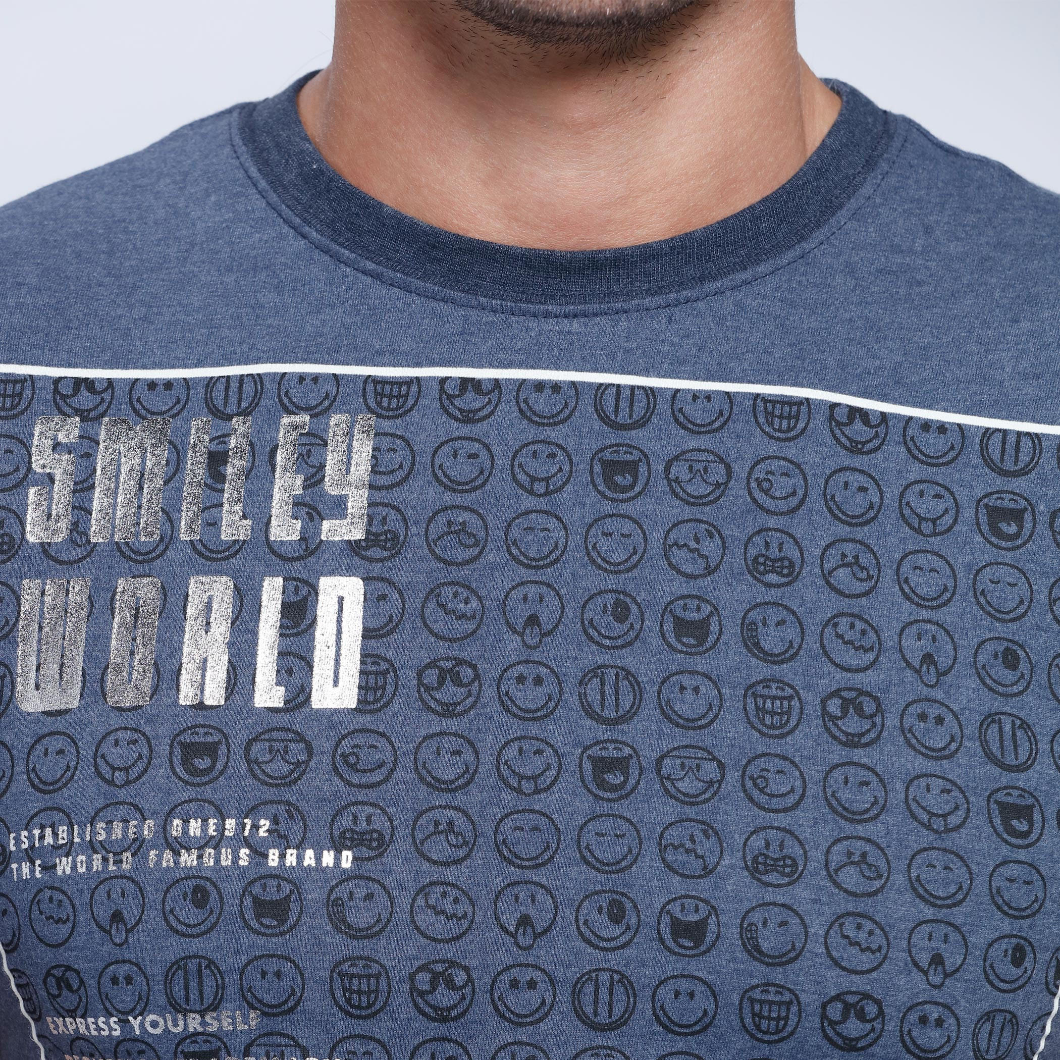Smiley World Printed Short Sleeves T-Shirt with Round Neck-men-clothing-tshirtsandpolos-tshirts-image-4
