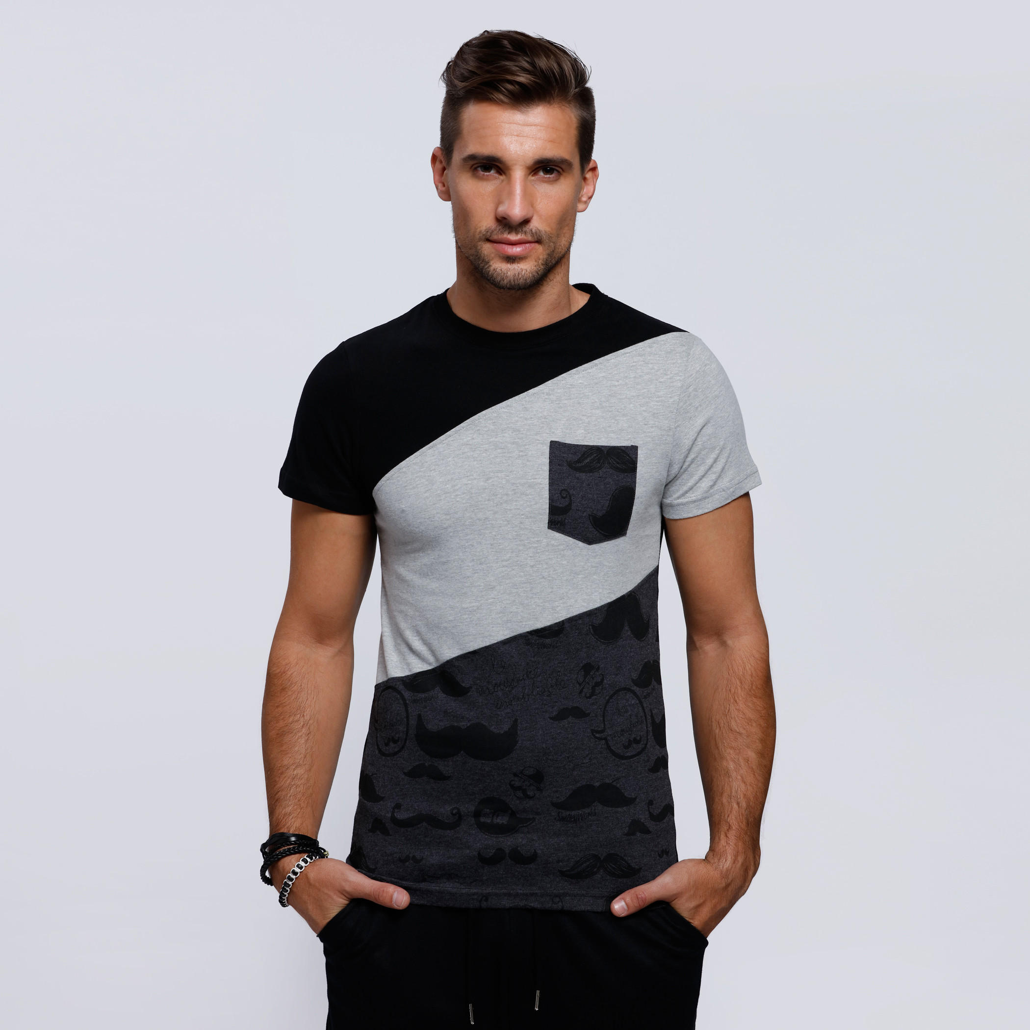 Smiley World Printed Round Neck T-Shirt with Short Sleeves-men-clothing-tshirtsandpolos-tshirts-image-1