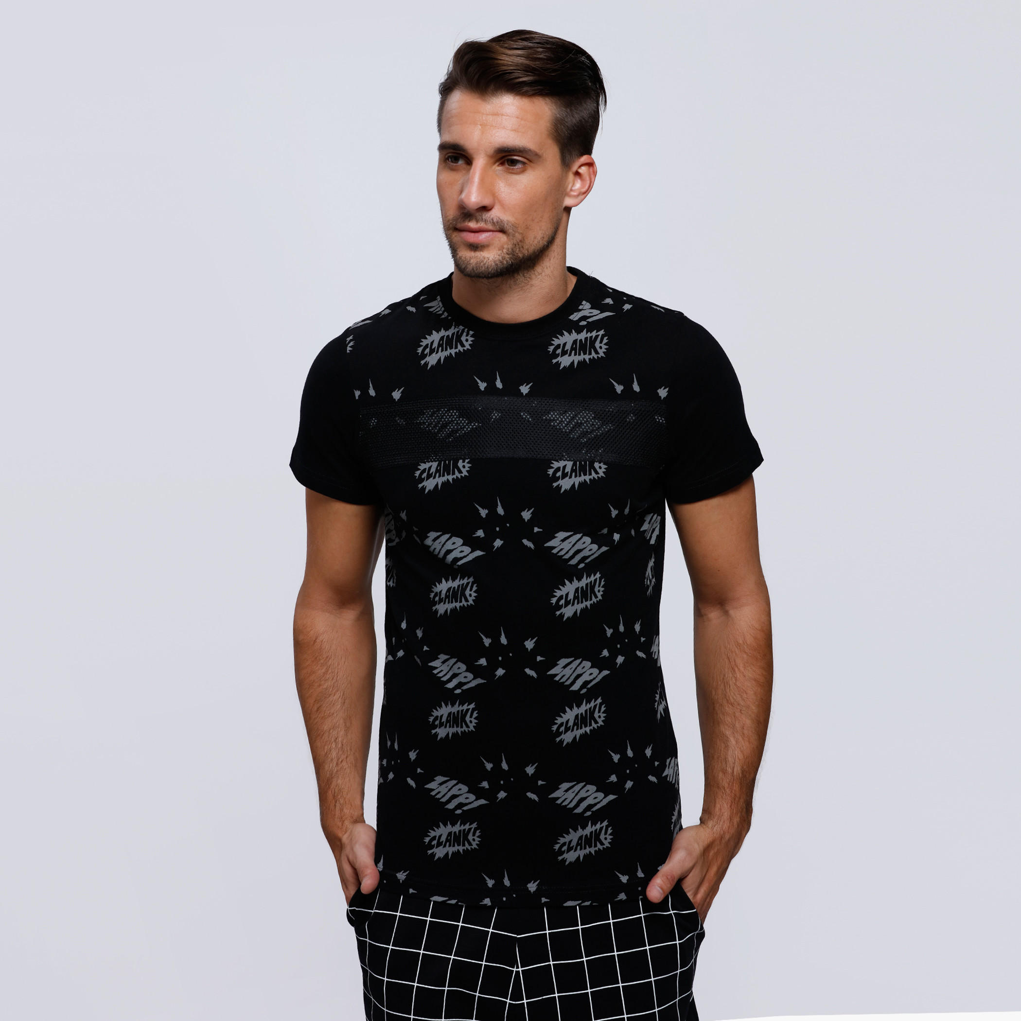 Smiley World Printed Round Neck T-Shirt with Short Sleeves-men-clothing-tshirtsandpolos-tshirts-image-1