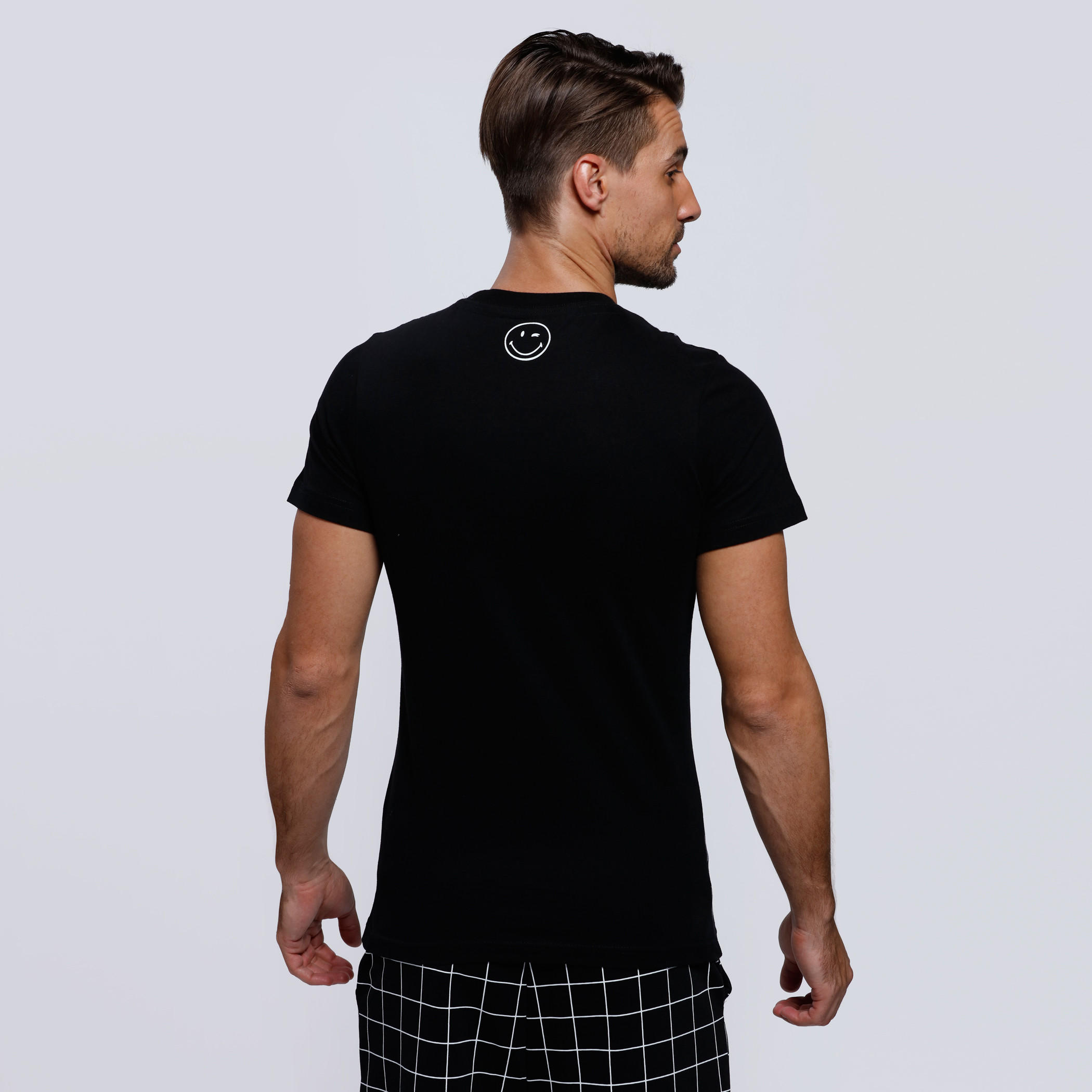 Smiley World Printed Round Neck T-Shirt with Short Sleeves-men-clothing-tshirtsandpolos-tshirts-image-2