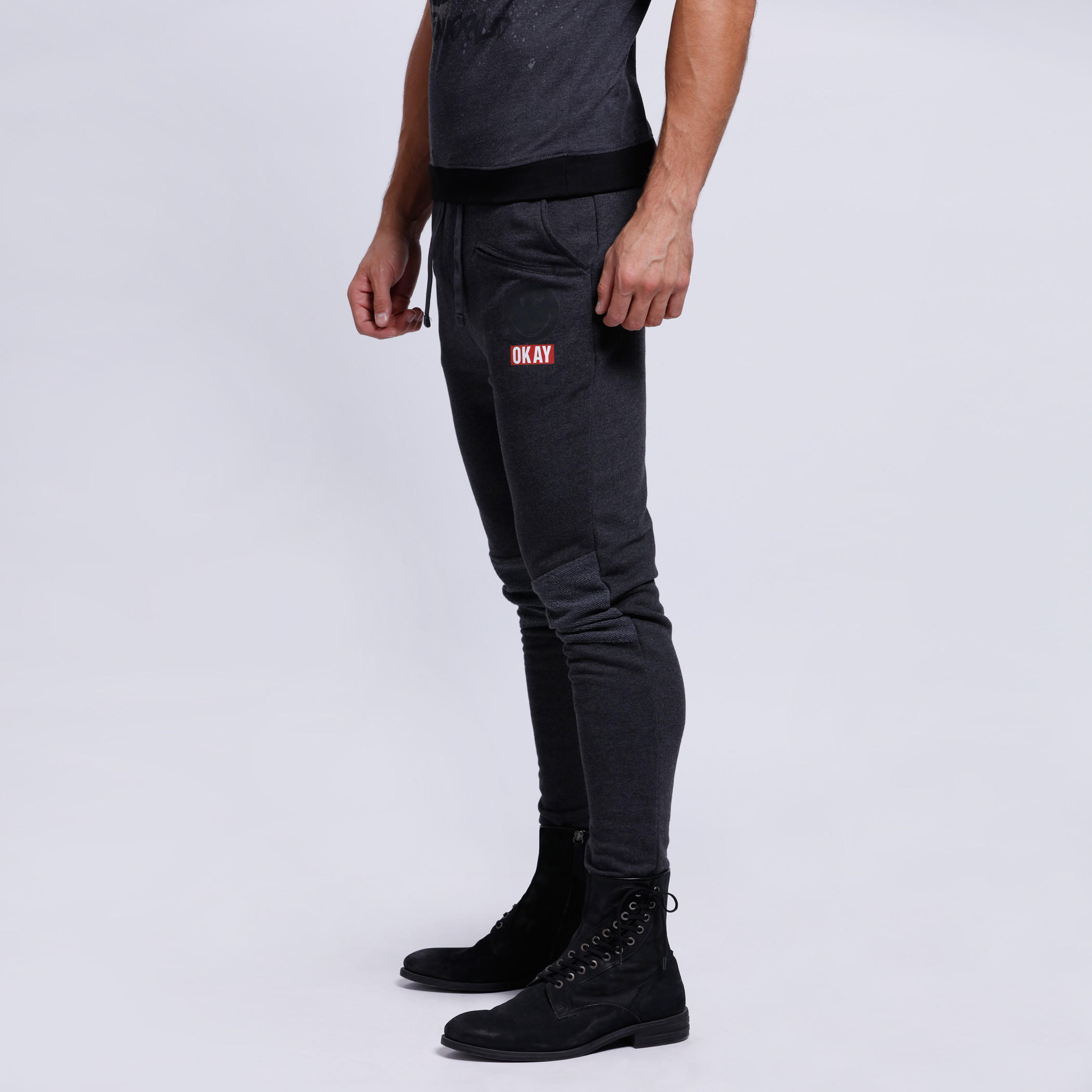 Smiley World Full Length Joggers with Elasticised Waistband-men-clothing-bottoms-joggers-image-3