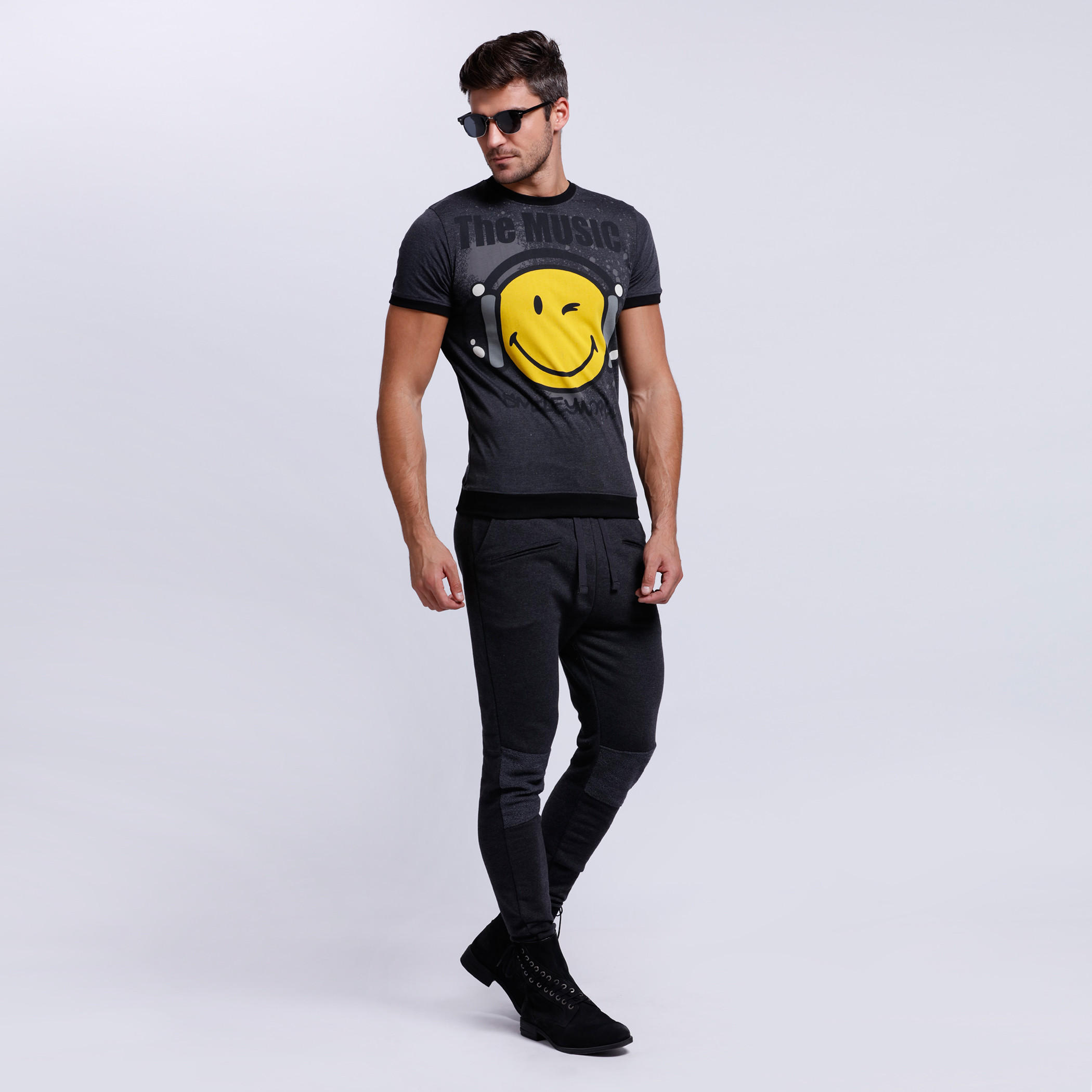 Smiley World Full Length Joggers with Elasticised Waistband-men-clothing-bottoms-joggers-image-5
