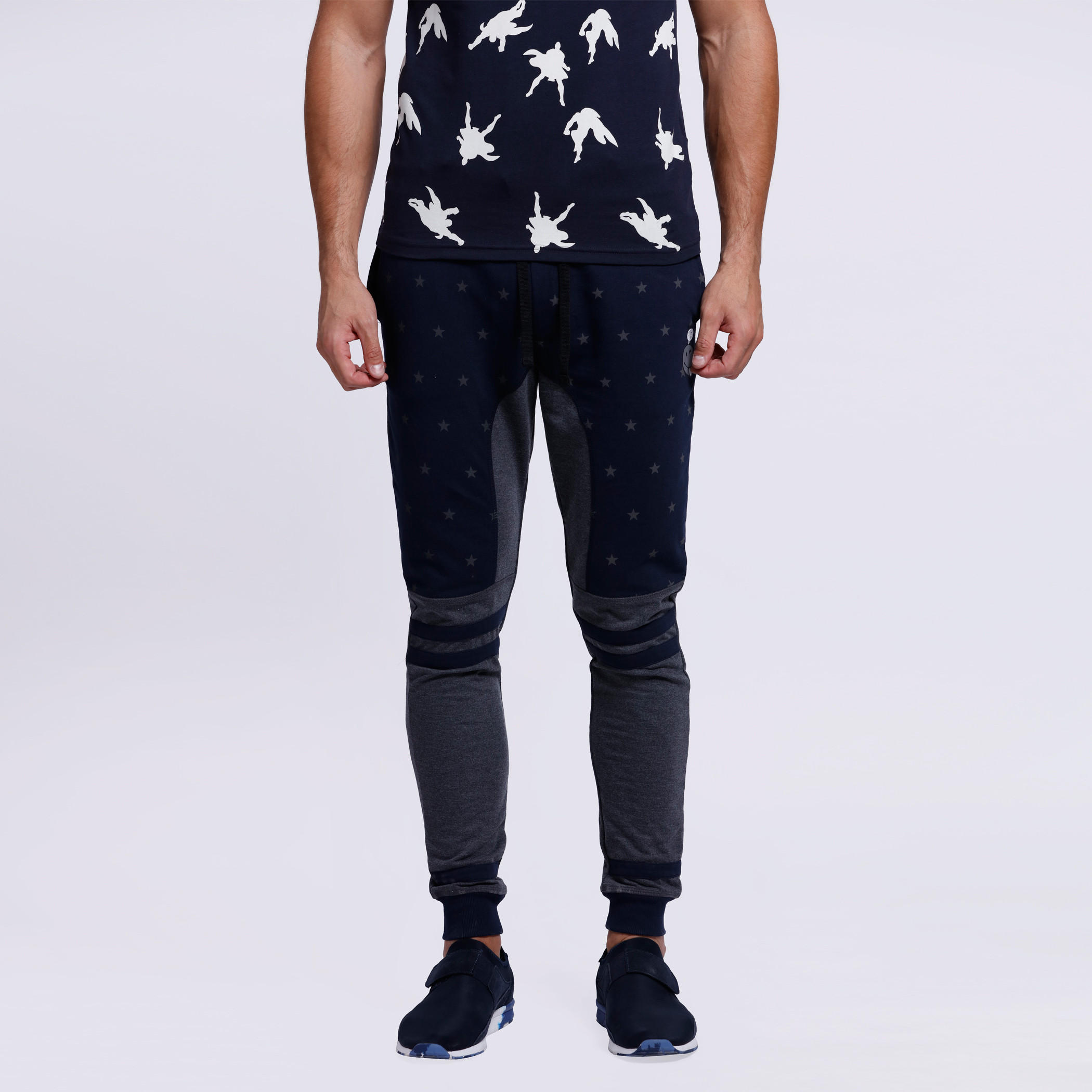 Smiley World Full Length Joggers with Elasticised Waistband-men-clothing-bottoms-joggers-image-1