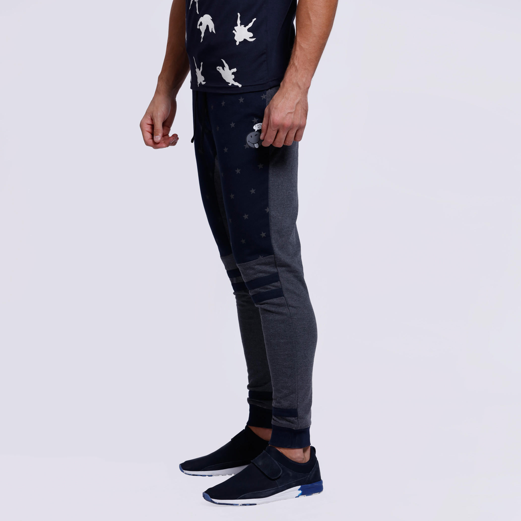 Smiley World Full Length Joggers with Elasticised Waistband-men-clothing-bottoms-joggers-image-3