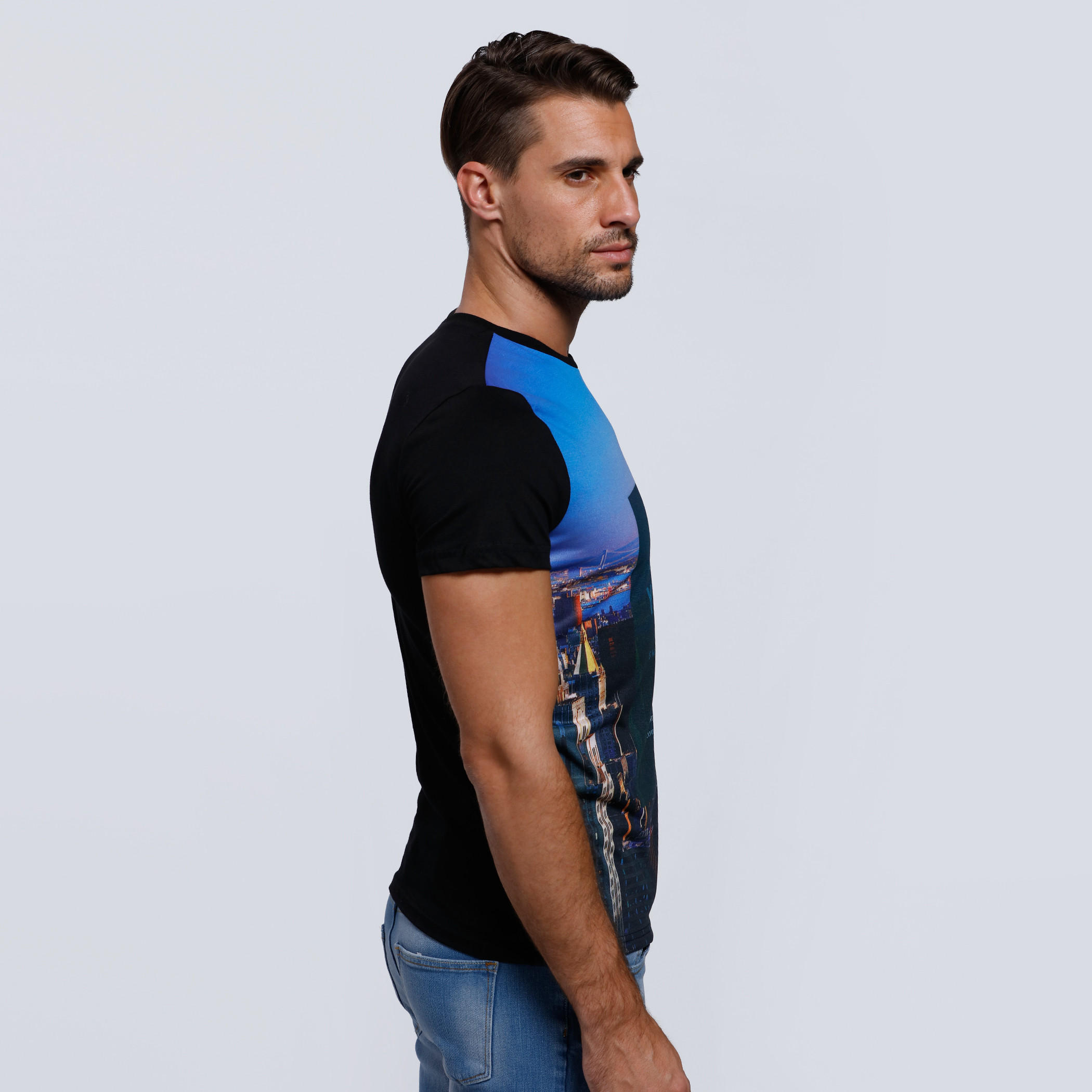 Smiley World Printed Round Neck T-Shirt with Short Sleeves-men-clothing-tshirtsandpolos-tshirts-image-3