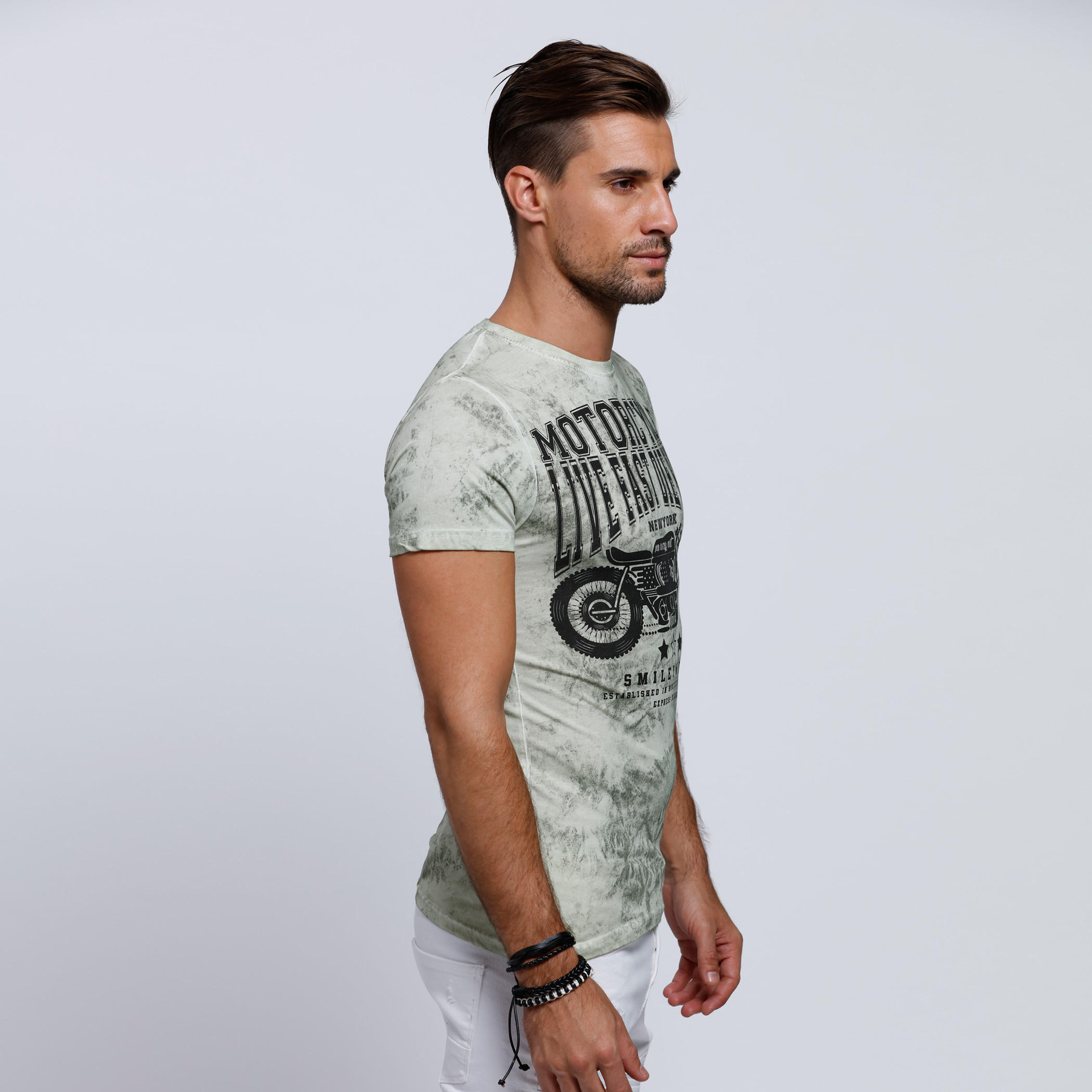 Smiley World Printed Round Neck T-Shirt with Short Sleeves-men-clothing-tshirtsandpolos-tshirts-image-3