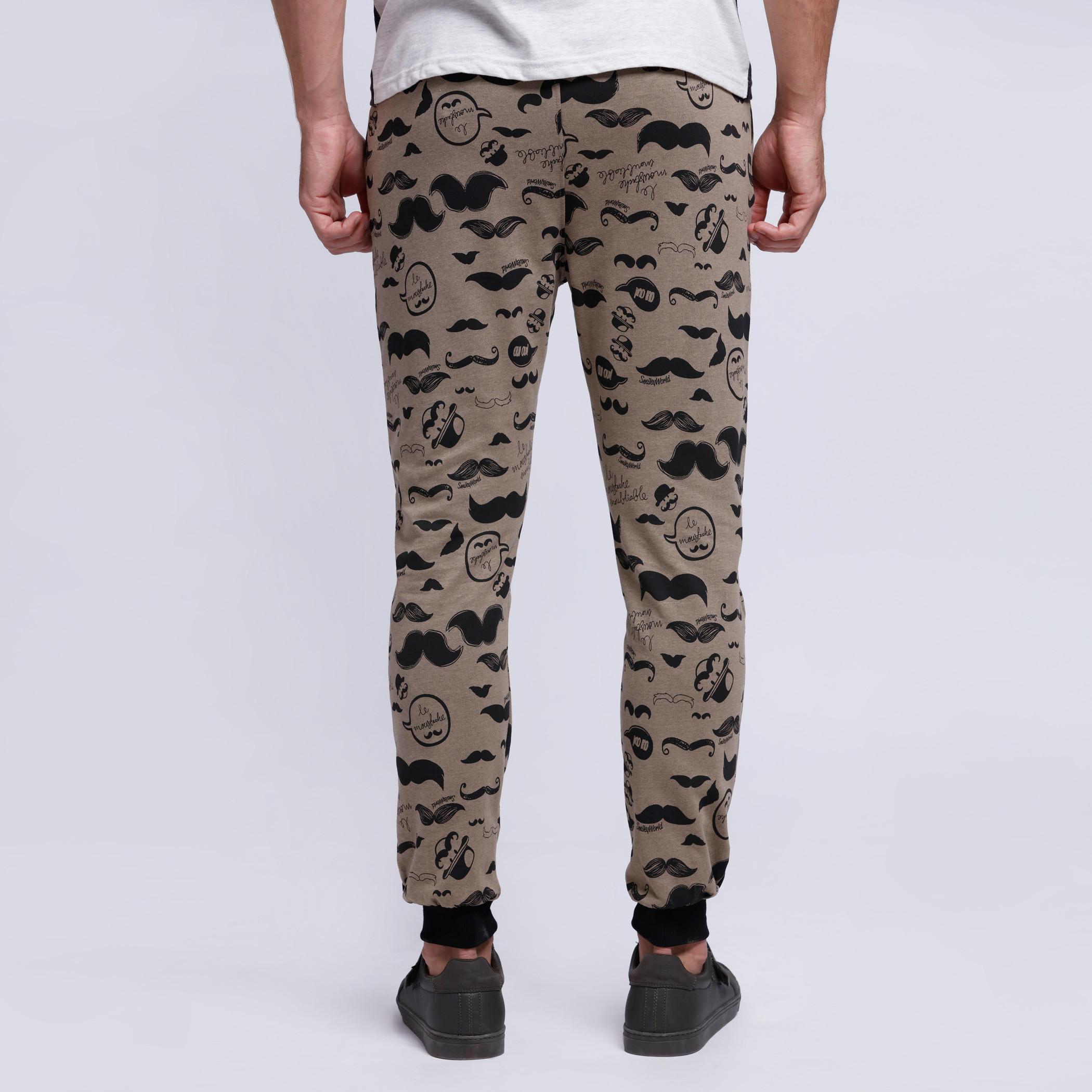 Smiley World Full Length Joggers with Elasticised Waistband-men-clothing-bottoms-joggers-image-2