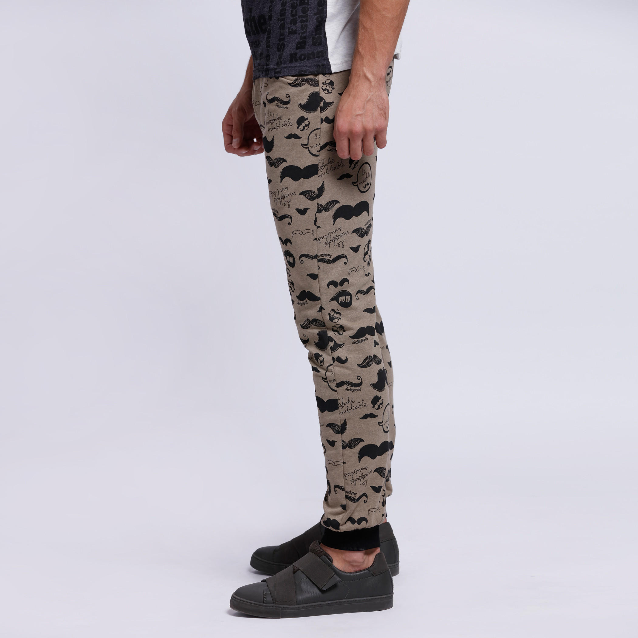 Smiley World Full Length Joggers with Elasticised Waistband-men-clothing-bottoms-joggers-image-3