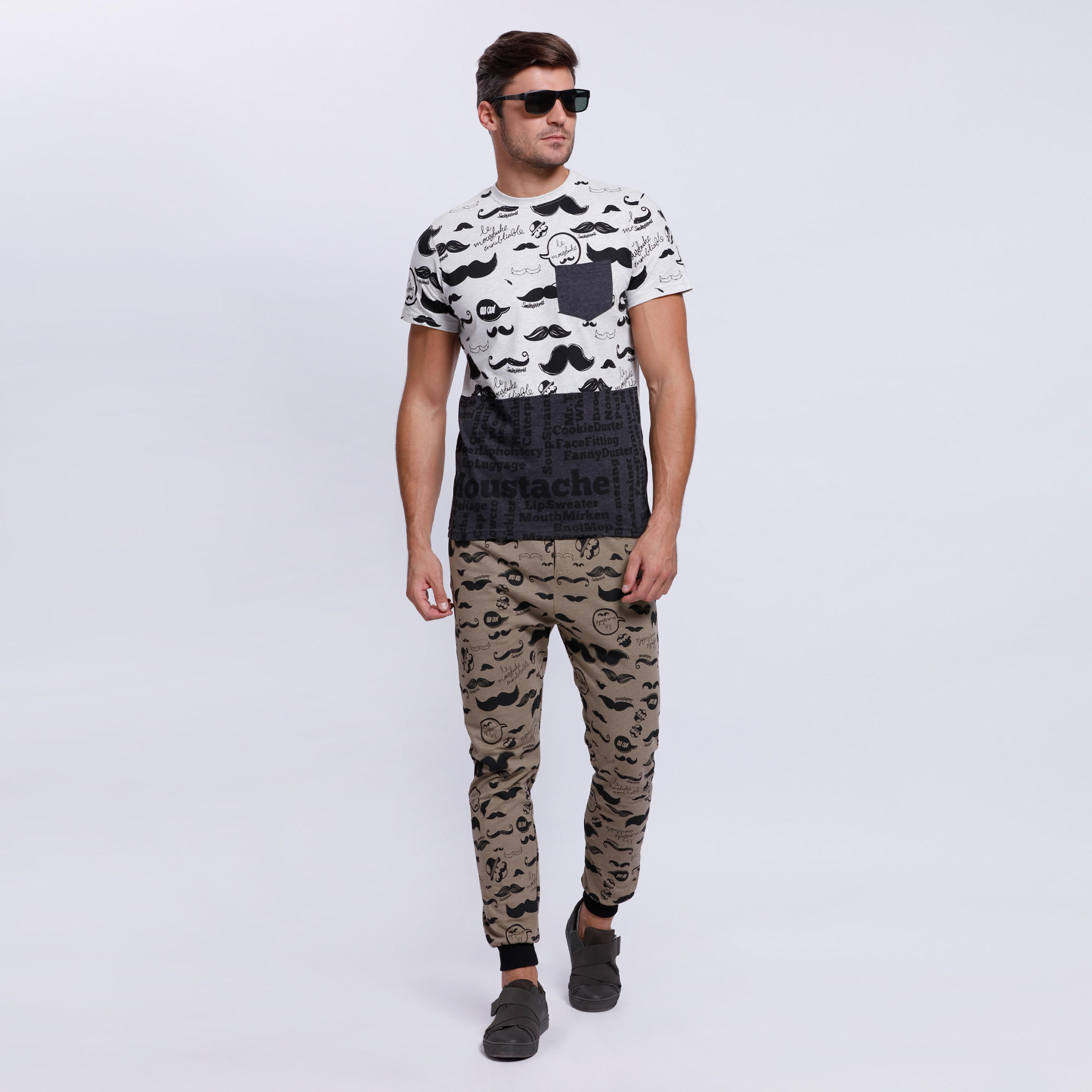 Smiley World Full Length Joggers with Elasticised Waistband-men-clothing-bottoms-joggers-image-5