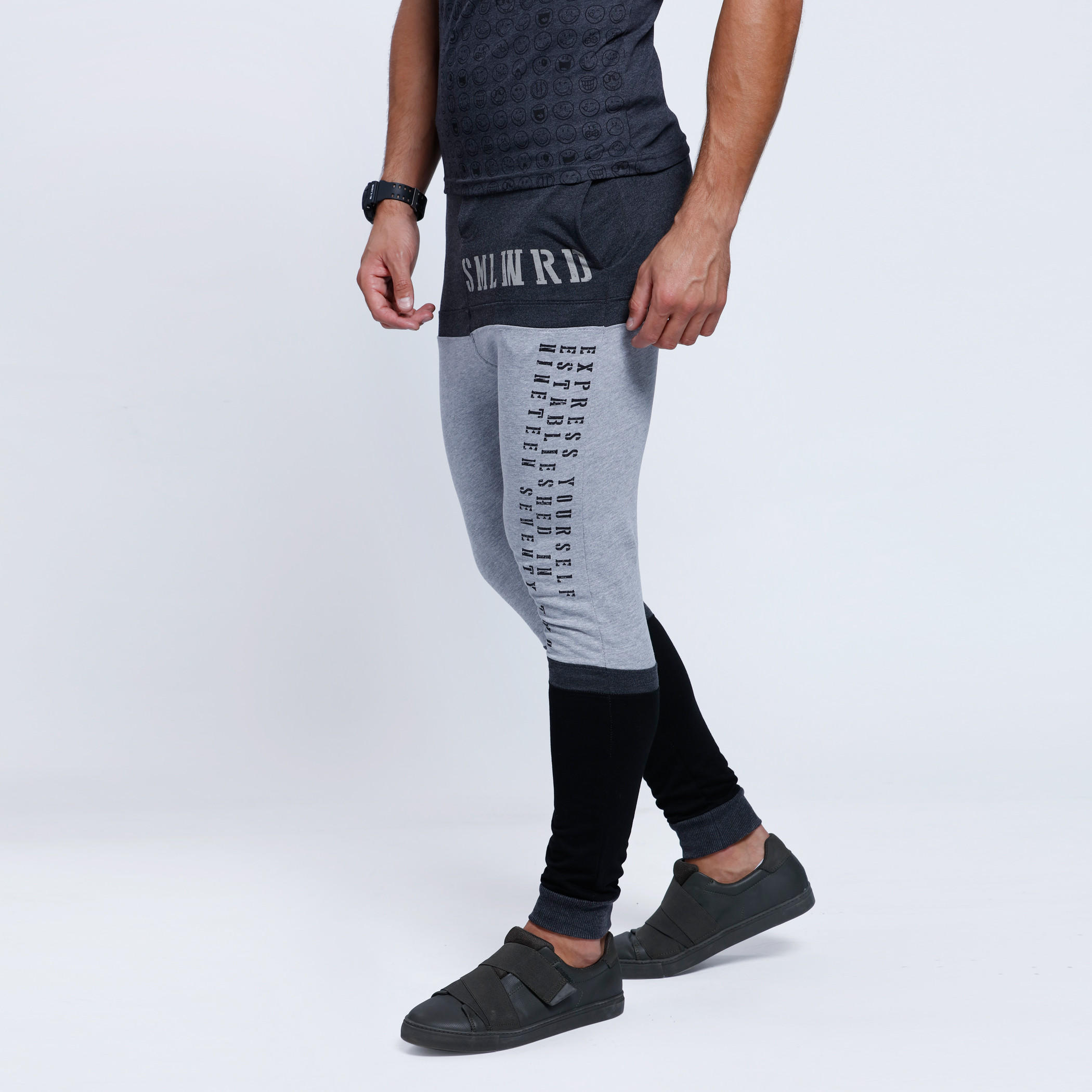 Smiley World Printed Full Length Jog Pants with Elasticised Waistband-men-clothing-bottoms-joggers-image-3