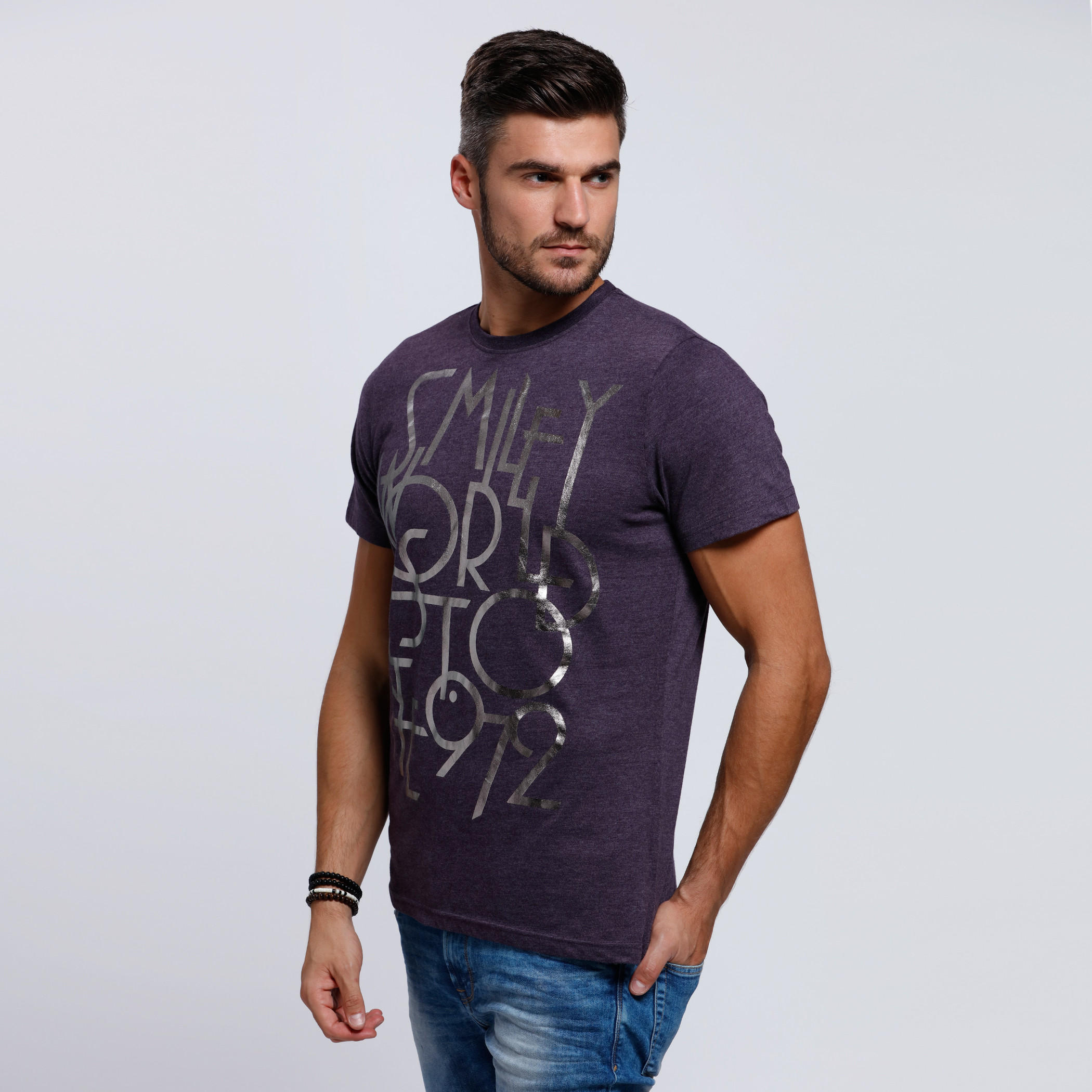 Smiley World Printed T-Shirt with Short Sleeves-men-clothing-tshirtsandpolos-tshirts-image-3