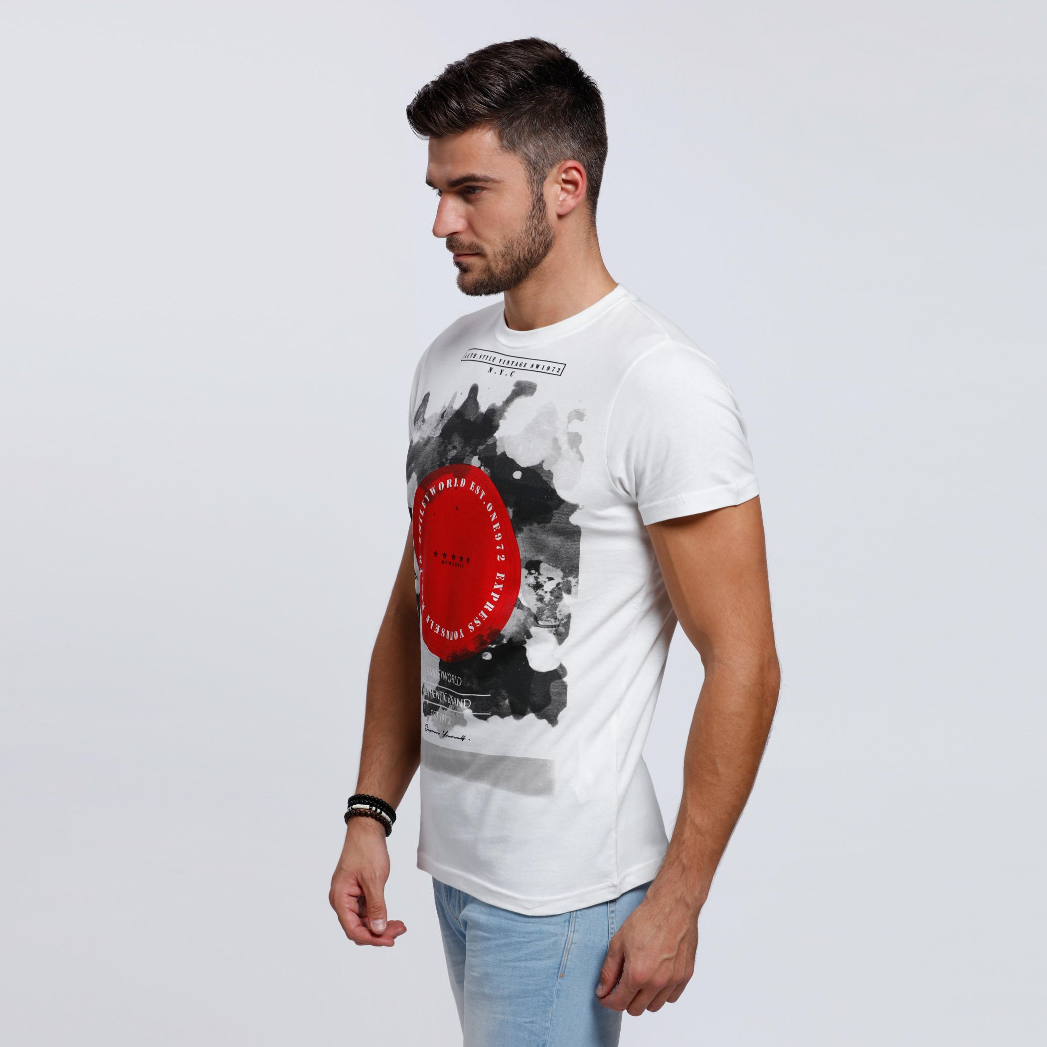 Smiley World Printed T-Shirt with Short Sleeves-men-clothing-tshirtsandpolos-tshirts-image-3
