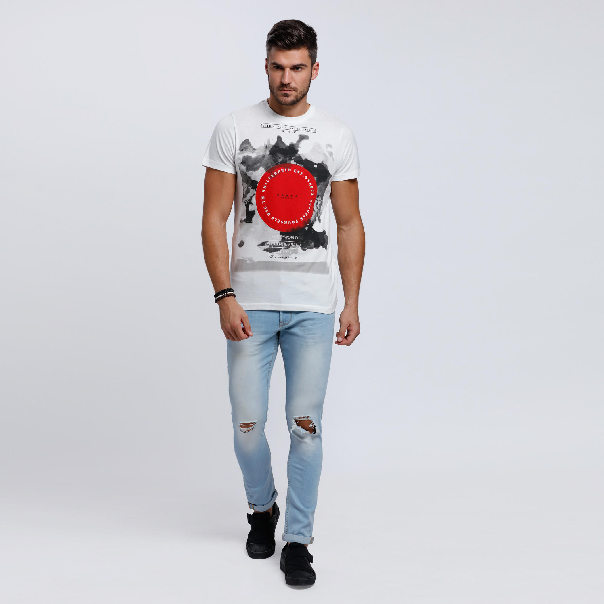 Smiley World Printed T-Shirt with Short Sleeves-men-clothing-tshirtsandpolos-tshirts-image-5