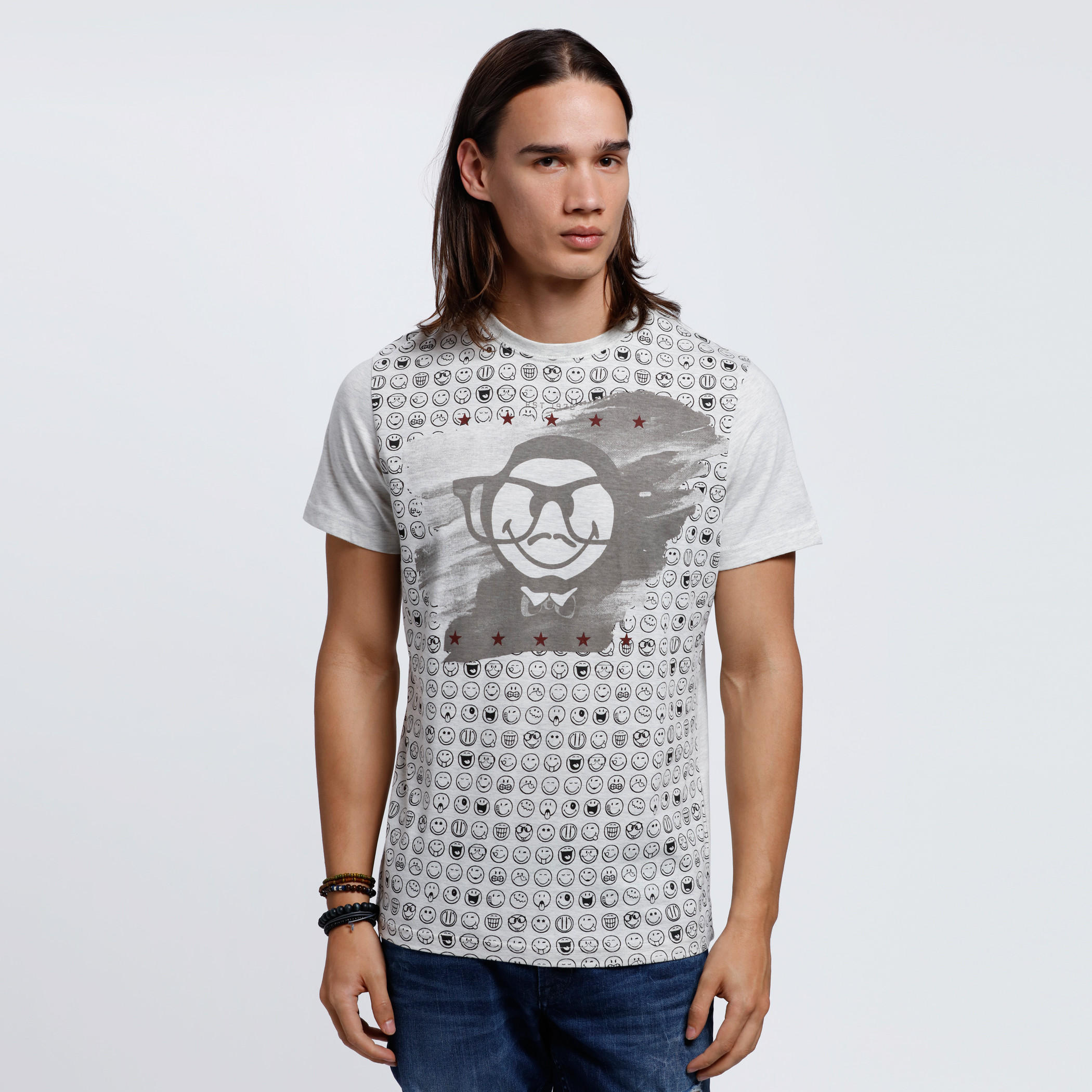 Smiley World Printed Short Sleeves T-Shirt with Crew Neck-men-clothing-tshirtsandpolos-tshirts-image-1